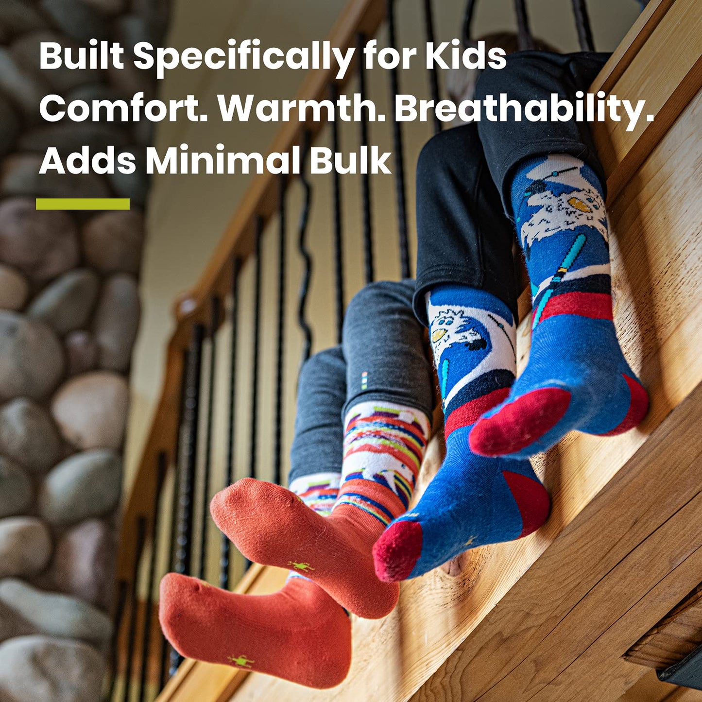 Smartwool Kids' Wintersport Ski Day Full Cushion Merino Wool Over The Calf Socks, Deep Navy, Small