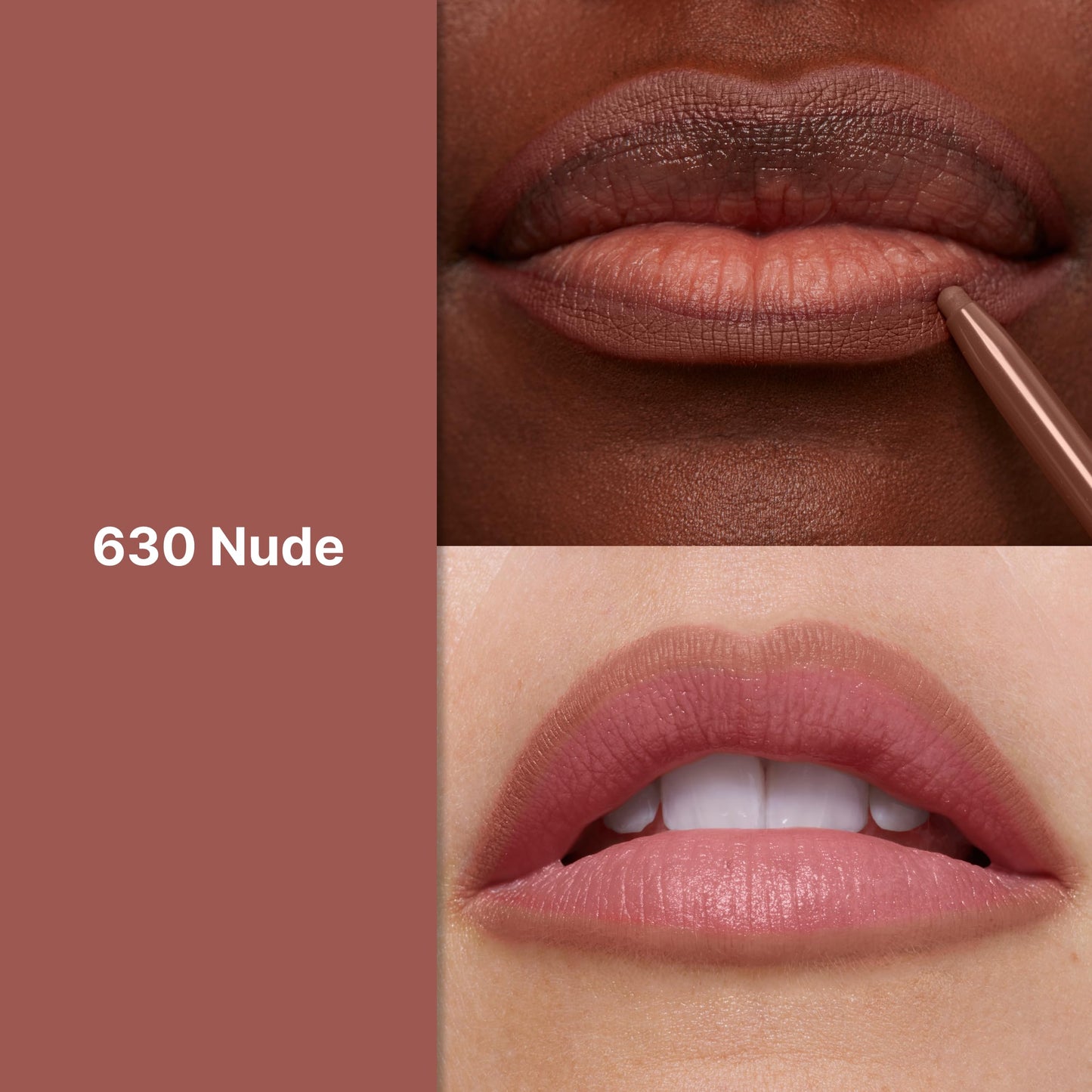 Revlon Colorstay Lip Liner Makeup with Built-In Sharpener, Longwear Rich Colors, Smooth Application, 630 Nude, 0.01 oz