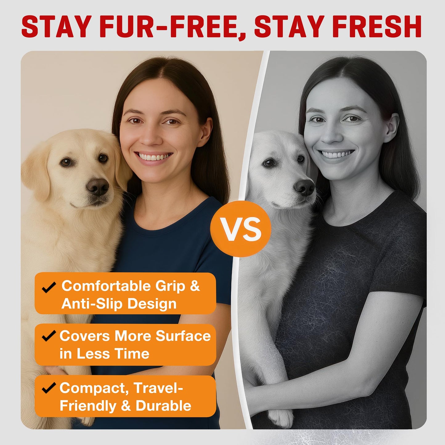 MyPera Pet Hair Remover Gloves for Cats & Dogs, Electrostatic Pet Hair Removal Gloves Brush for Pets Hair, Upgraded Animal Fur Removal Tool, Reusable Cats & Dogs Grooming Gloves for Hair Removal (1)