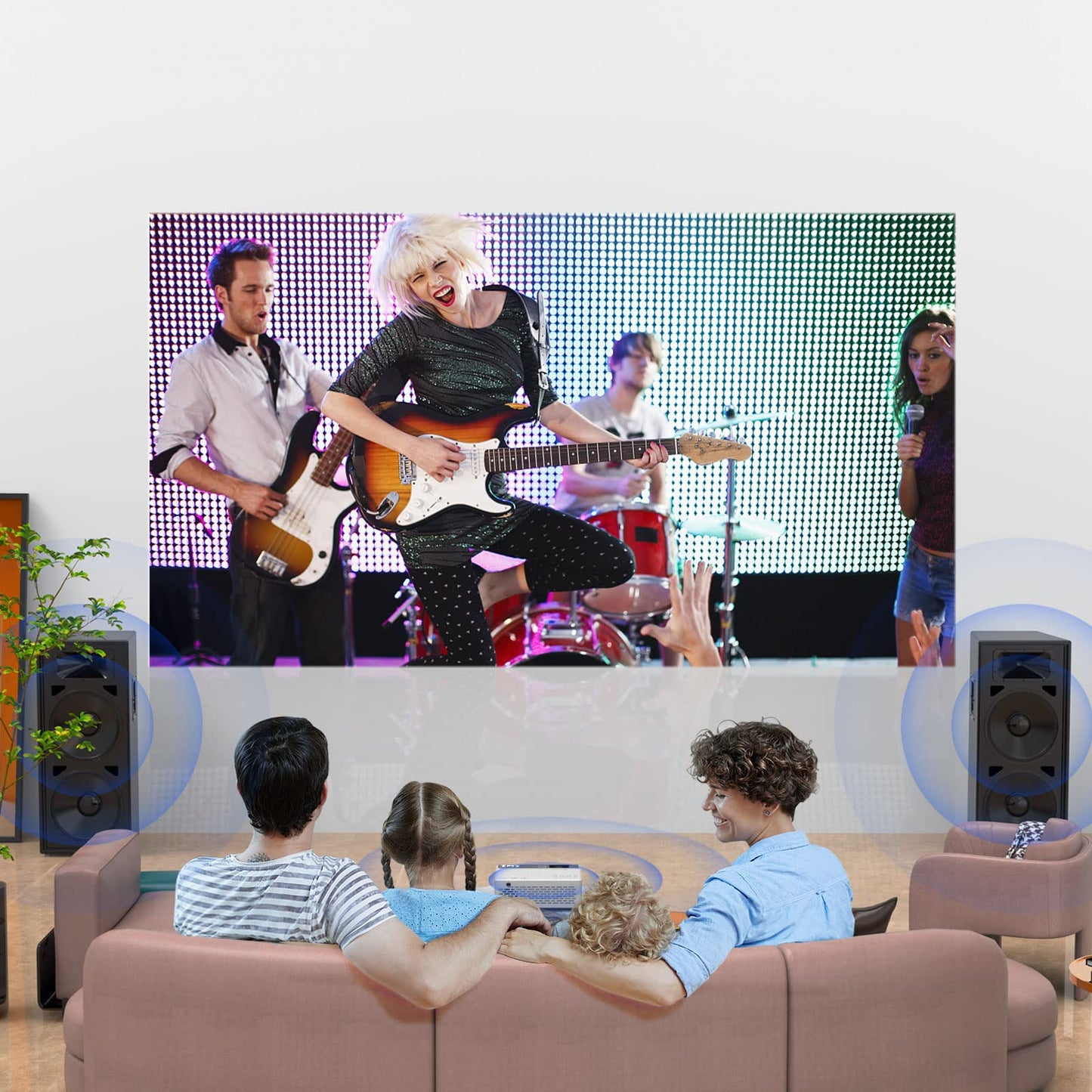 Mini Projector, 1080P Full HD Supported, Portable Movie Home Theater Projector Compatible with TV Stick Smartphone & Tablet PC HDMI USB AV TF