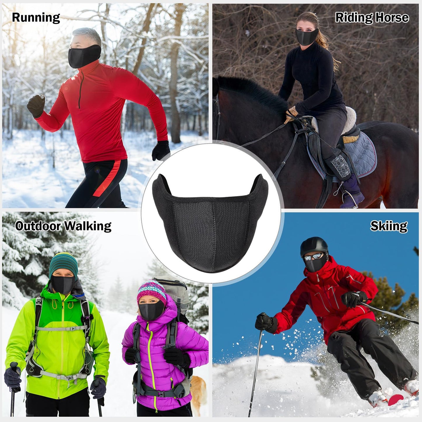 9 Pack Winter Half Face Mask Motorcycle Face Mask Balaclava for Men Half Ski Mask for Running Riding Snowboarding Motorcycle Hiking and Outdoor Activities