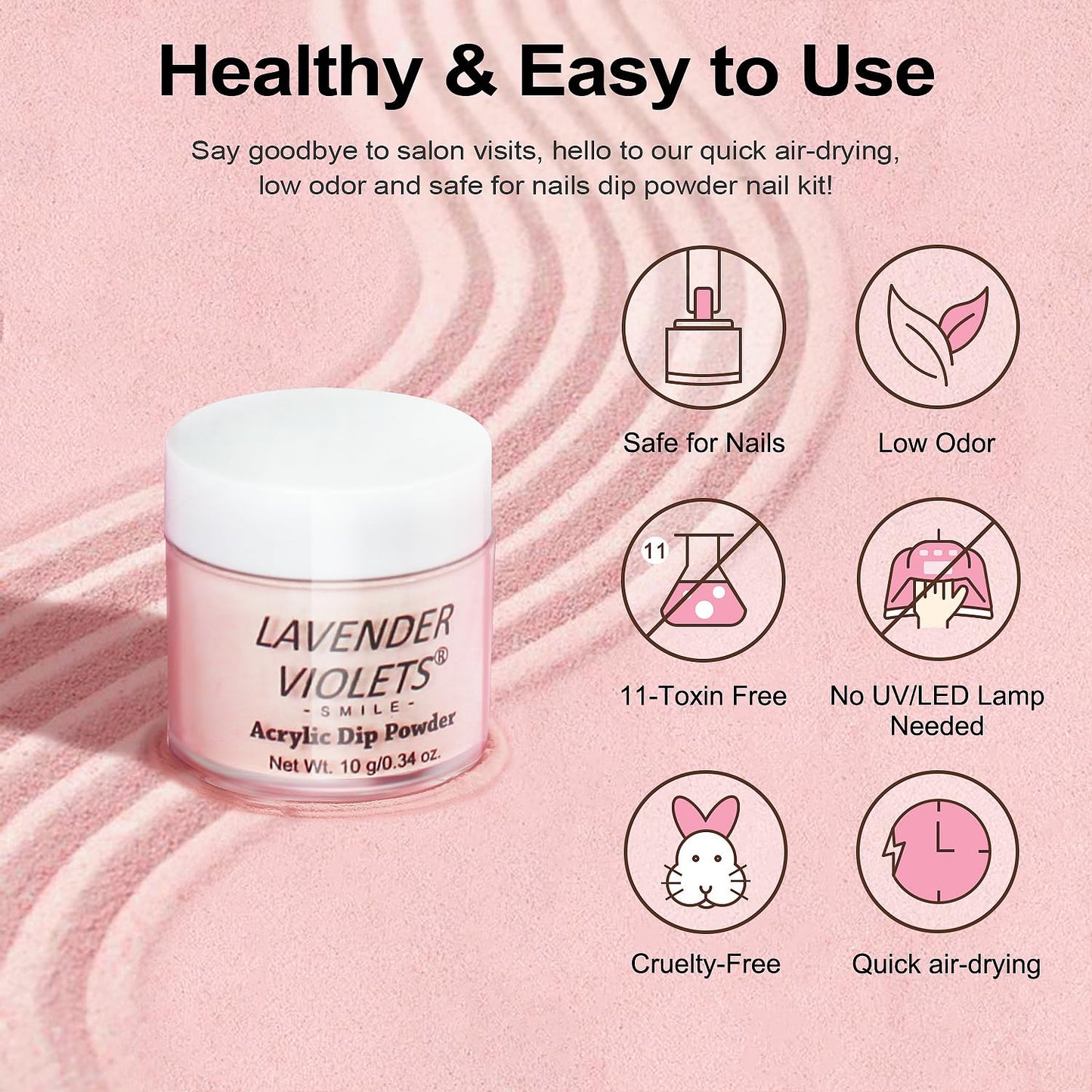 Lavender Violets 13Pcs Dip Powder Nail Kit Starter - 6 Colors Nude Pink Orange Yellow Glitter Dip Powder Liquid Set with Base & Top Coat Activator for Beginners and Professionals DIY Manicure M227