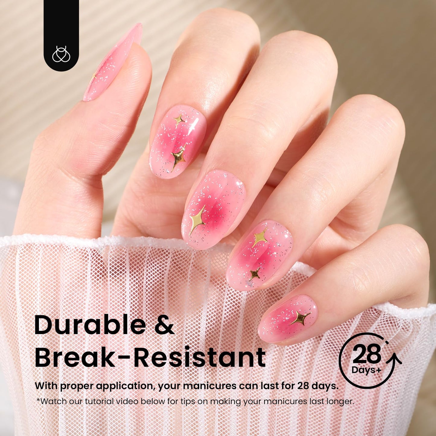 Beetles Gel Nail Tips Short Oval Fake Nails 288Pcs Pre-Shaped Half Matte Press on Nail Tips Full Cover False Nails Gifts for Girls Women Gelly Tips Home DIY Nail Extension