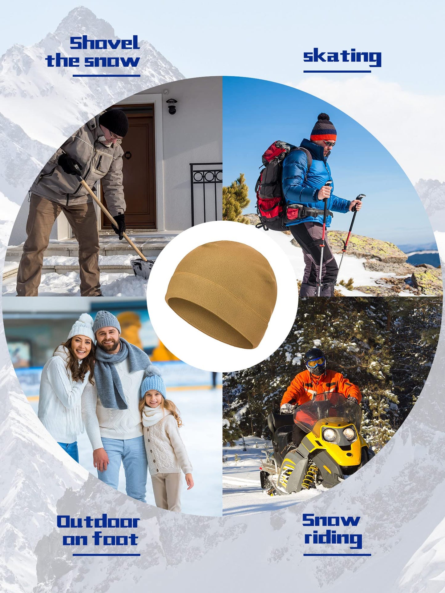 SATINIOR 6 Pieces Winter Skull Caps Men Warm Fleece Beanie Hat Windproof Unisex Watch Cap(Fresh Color,M)