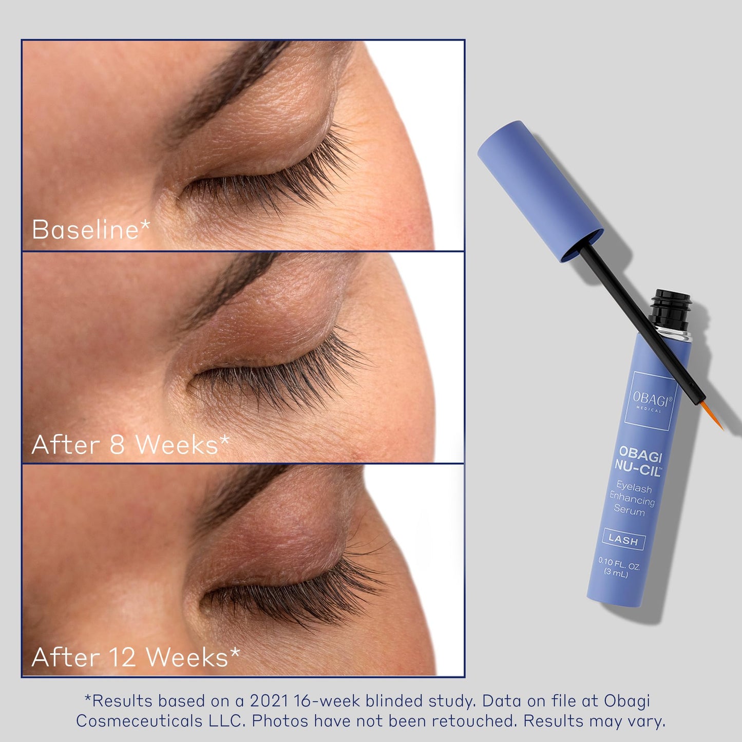Obagi Nu-Cil Eyelash Enhancing Serum – Nourishing Lash Serum with Biotin for Thicker & More Defined-Looking Lashes – 0.1 oz, Pack of 2