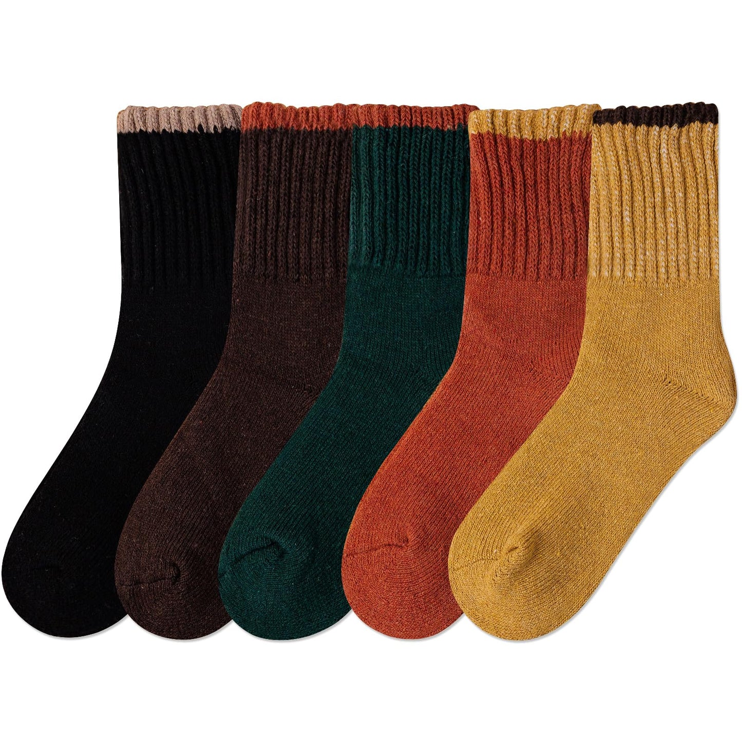 IIG 5 Pairs Womens Cute Fashion Knit Wool Socks Thick Warm Winter Crew Socks Gifts for Women (Super thick 03-5 pairs)