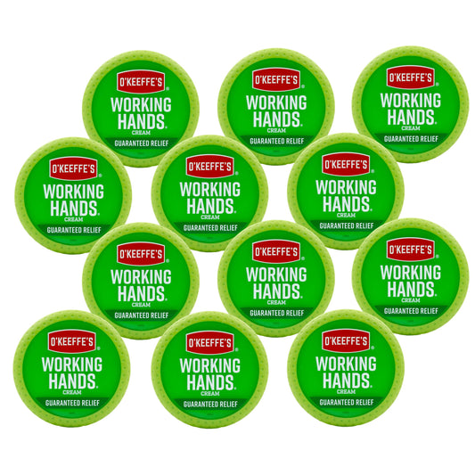 O'Keeffe's Working Hands Hand Cream for Extreme Dryness - 3.4 oz Jar (12 Pack) - Repairing Skincare for Cracked, Dry Hands