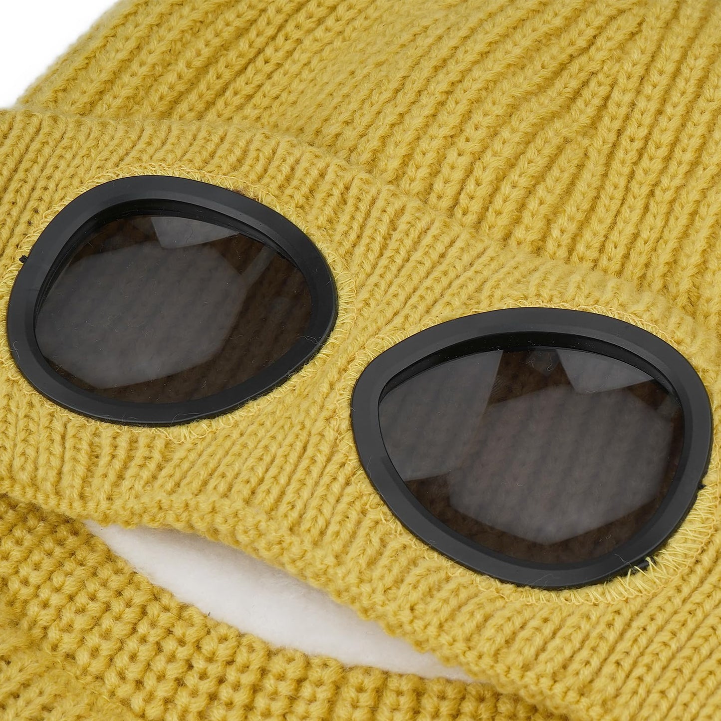 Croogo Winter Men Hat Knit Cable Visor Beanie with Fleece Lining Newsboy Cap with Brim for Outdoor Sport Beanies,Brown-DNBC1