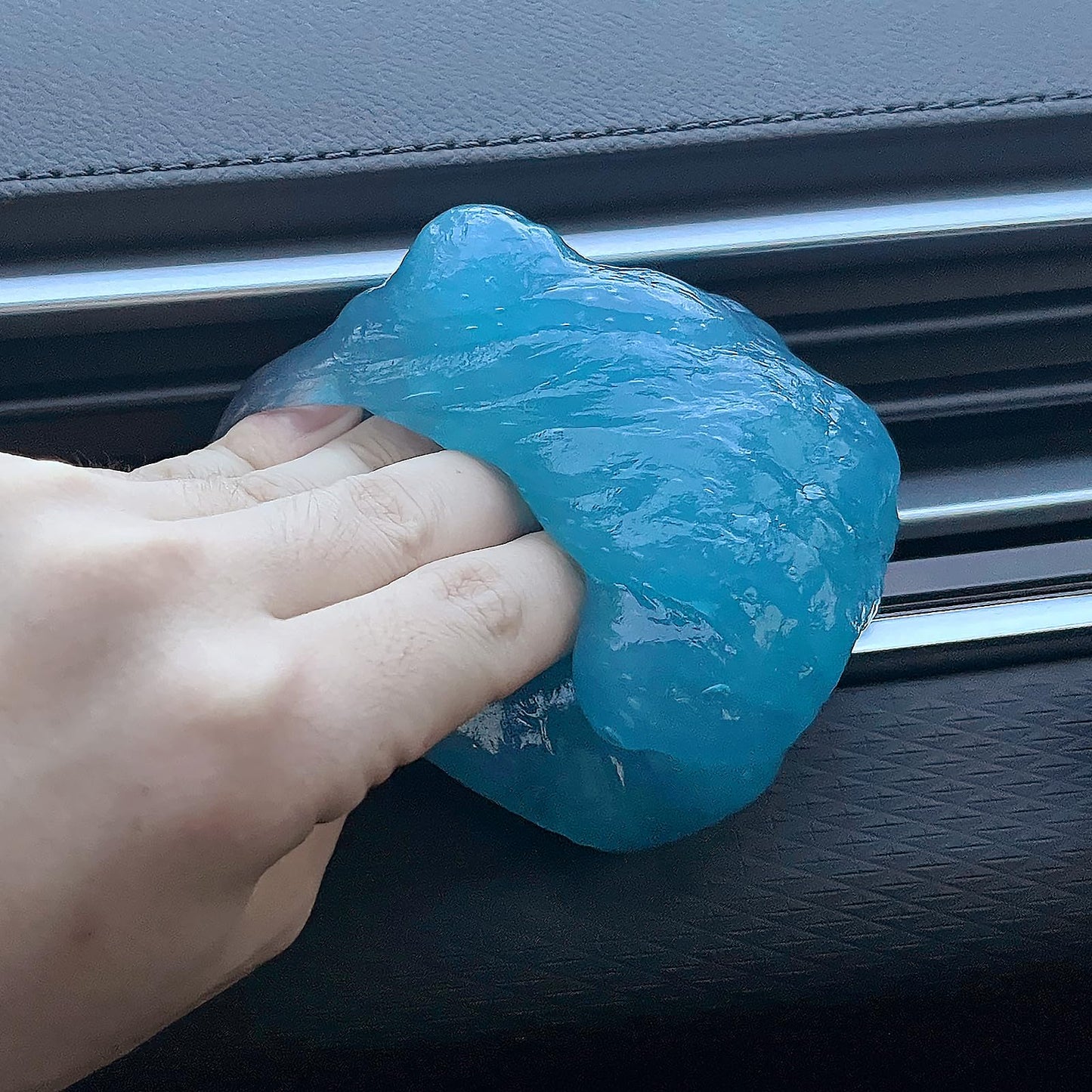 HFZRZFH Multipurpose Cleaning Gel for Car and Home - Professional Auto Detailing Putty, Keyboard Cleaner, Reusable, Eco-Friendly, Biodegradable, Lemon Scented, 5.6 oz (Blue)