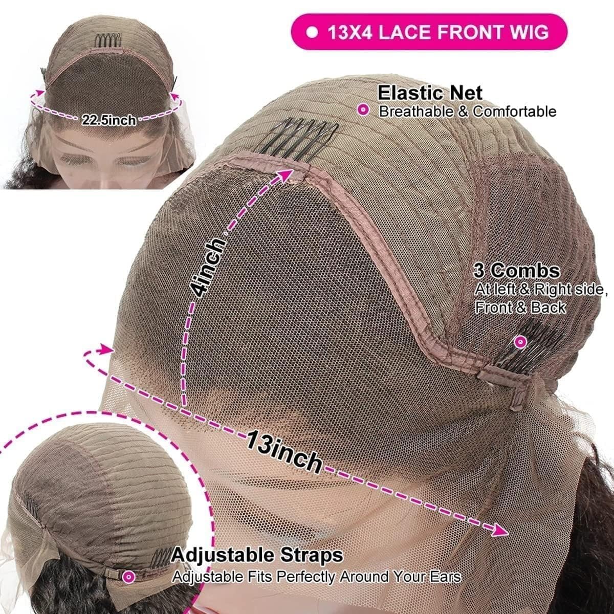haha Green Ombre Lace Front Wig Human Hair Highlight Green Lace Front Wig Pre Plucked 13x4 Body Wave Lace Frontal Wig Black and Green Skunk Stripe Human Hair Wig Glueless Colored 18 Inch 150% Density