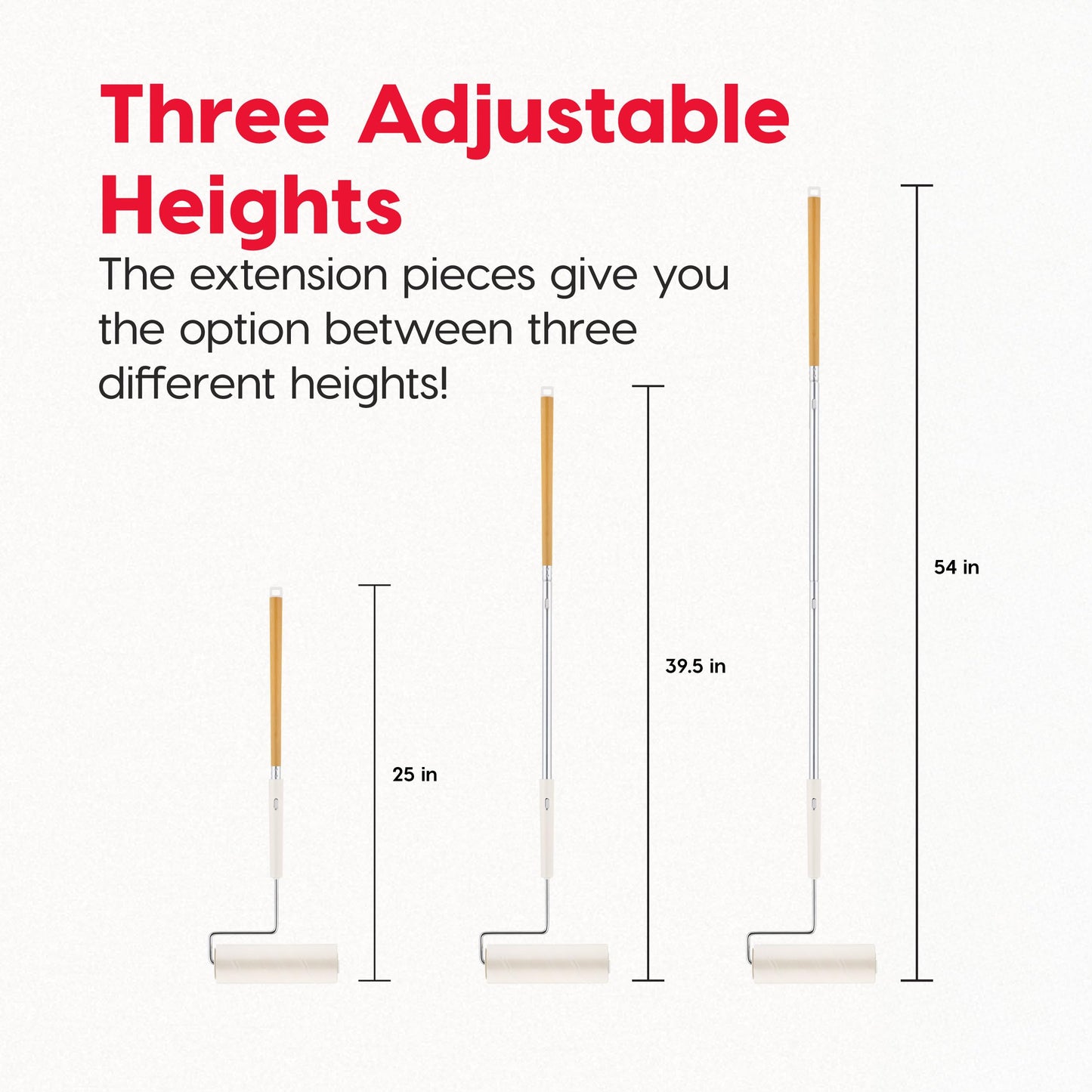 IRIS USA Extra Sticky Lint Roller, Large with Adjustable Extension, Storage Box, Refills, 90 Sheets/Roll, 540 Sheets Total, Easy Tear Lint Remover for Dog Cat Pet Hair On Bed Floor Sofa