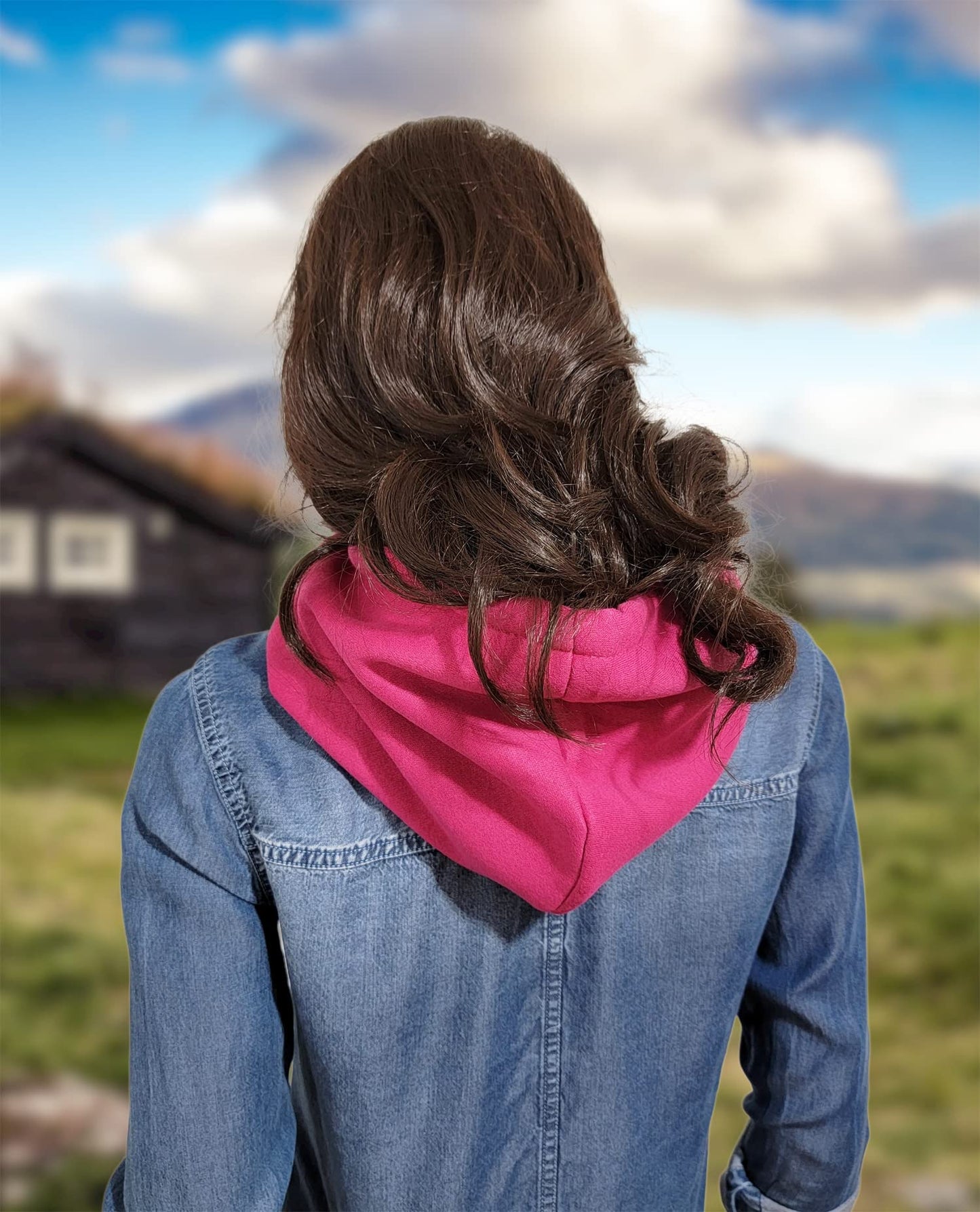 BA UNIQUE FASHION Unisex Sporty Snood Hat with drawstring Hood Scarf Neck Warmer Winter Balaclava Hood (Fuchsia)