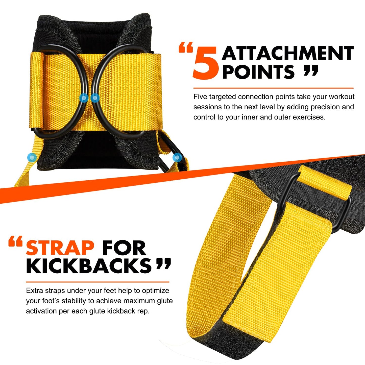 Resistance Band Set with Ankle Straps, Gym Kickback Straps for Butt and Leg Exercises, Ankle Straps for Cuff Exercises - Perfect for Home Workouts and Fitness Training
