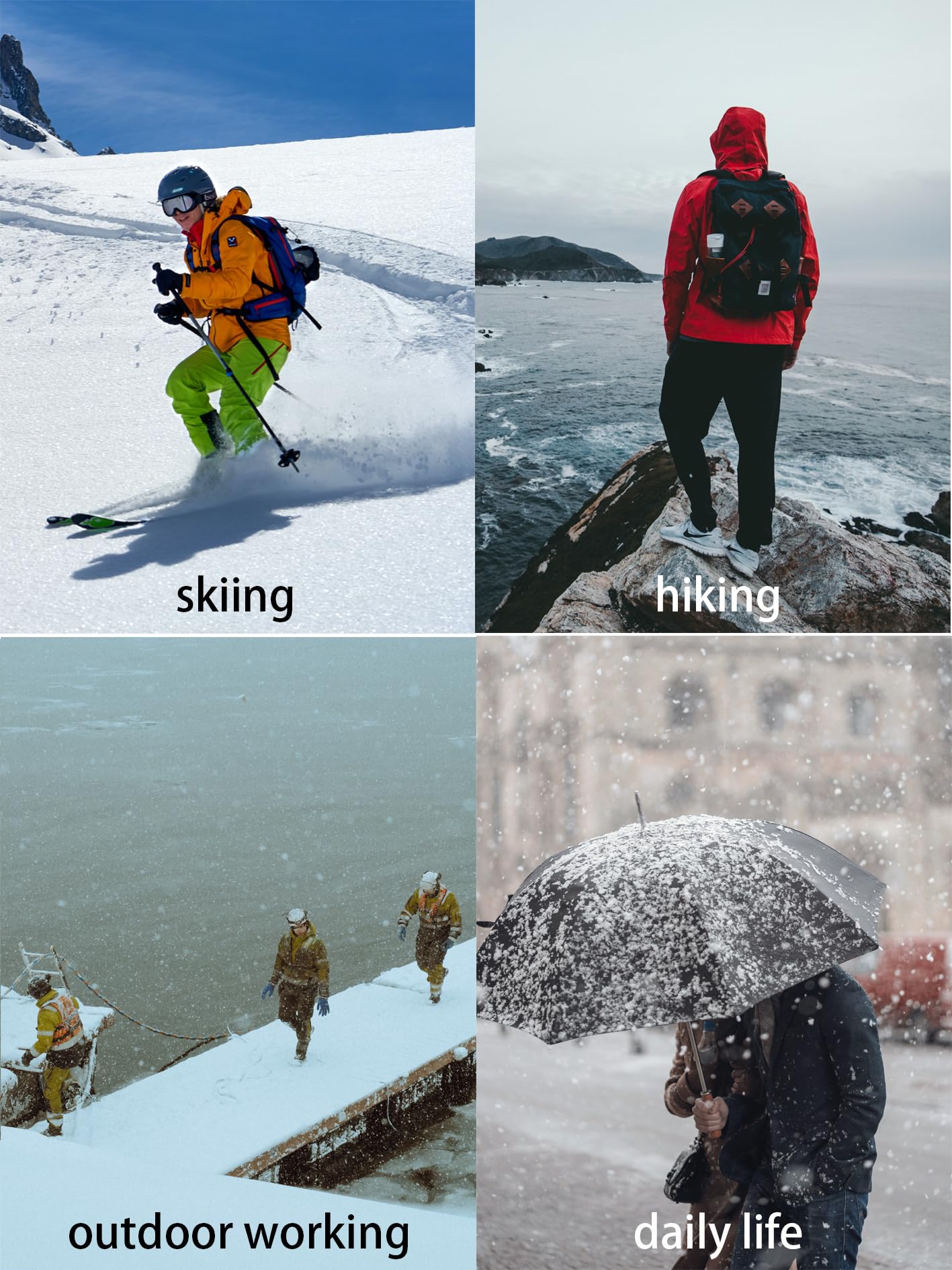 Nutria Mens Thermal Underwear Tops 2 Packs Long Sleeves Thermal Shirts for Men Fleece Lined Undershirt Winter Baselayer Crew Neck Lightweight U07A 2-Pack Black XX-Large