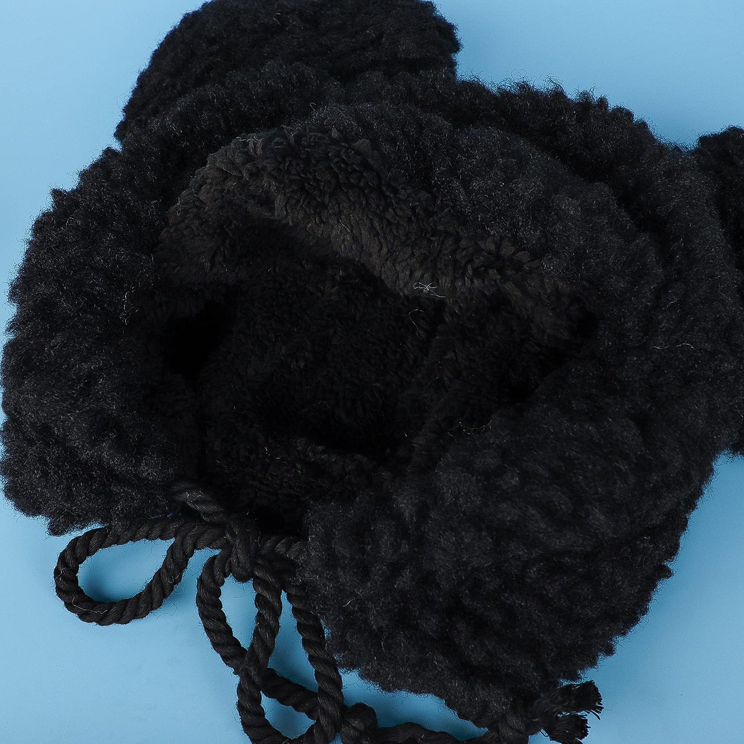 Cute Fuzzy Bear Hat with Ear Flap Faux Fur Ushanka Windproof Warm Trapper Cap Winter Thermal Hat for Girls Women Black