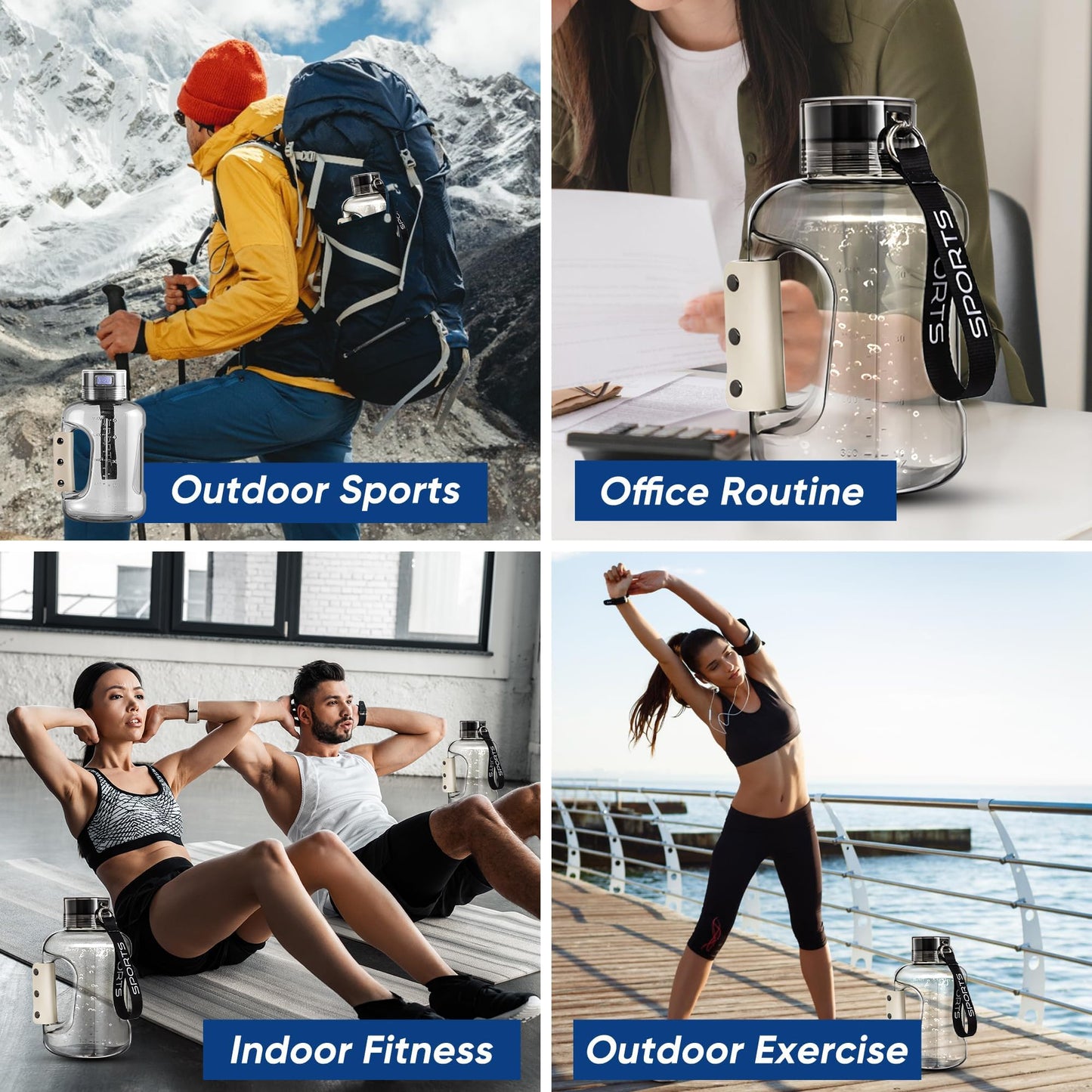 Hydrogen Water Bottle, 50.7oz/1.5L Large Hydrogen Water Bottle Generator, Ion Bottle Improve Water Quality in 3 Minutes, Water Ionizer Machine Suitable for Travel and Fitness Drinking(Black)