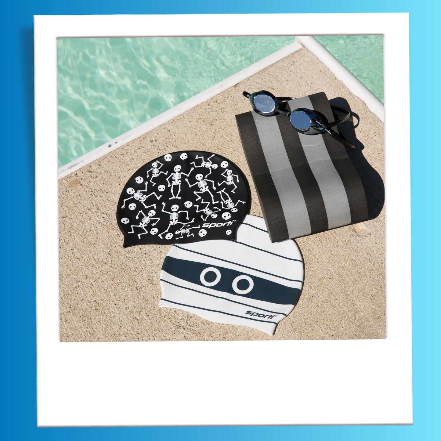 Sporti Pull Buoy for Women & Men Competitive, Swim Trainer Gears, Swim Buoy for Lap Swimming, EVA 5-Layer Pull Buoy Leg Float - Grey/Teal