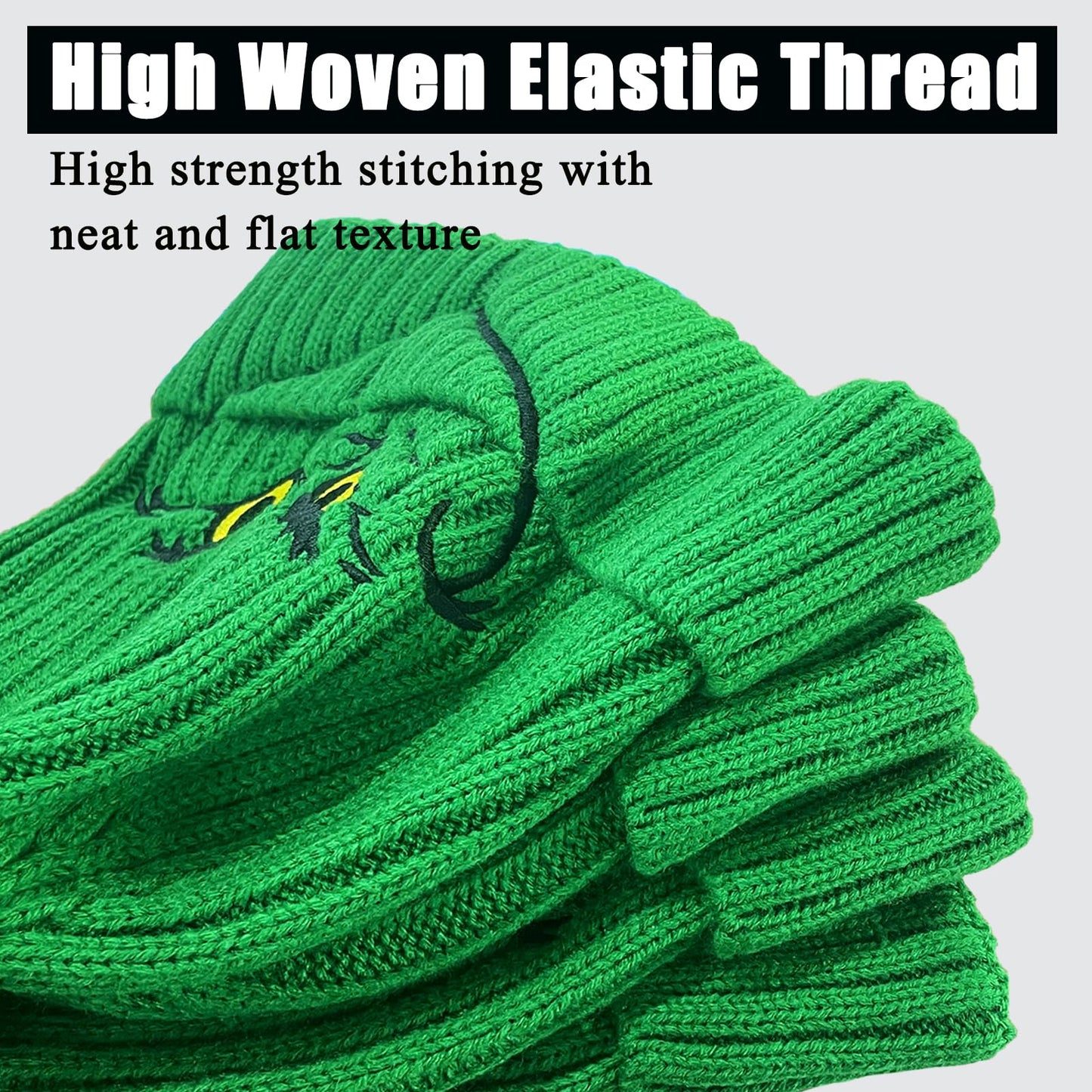 The Grinchmas Christmas Beanies Hats Men Women, Christmas Beanies Green Hat Slouchy Warm Cap Big Face Hats for Men and Women (US, Numeric, 5 1/8, Standard, Green)