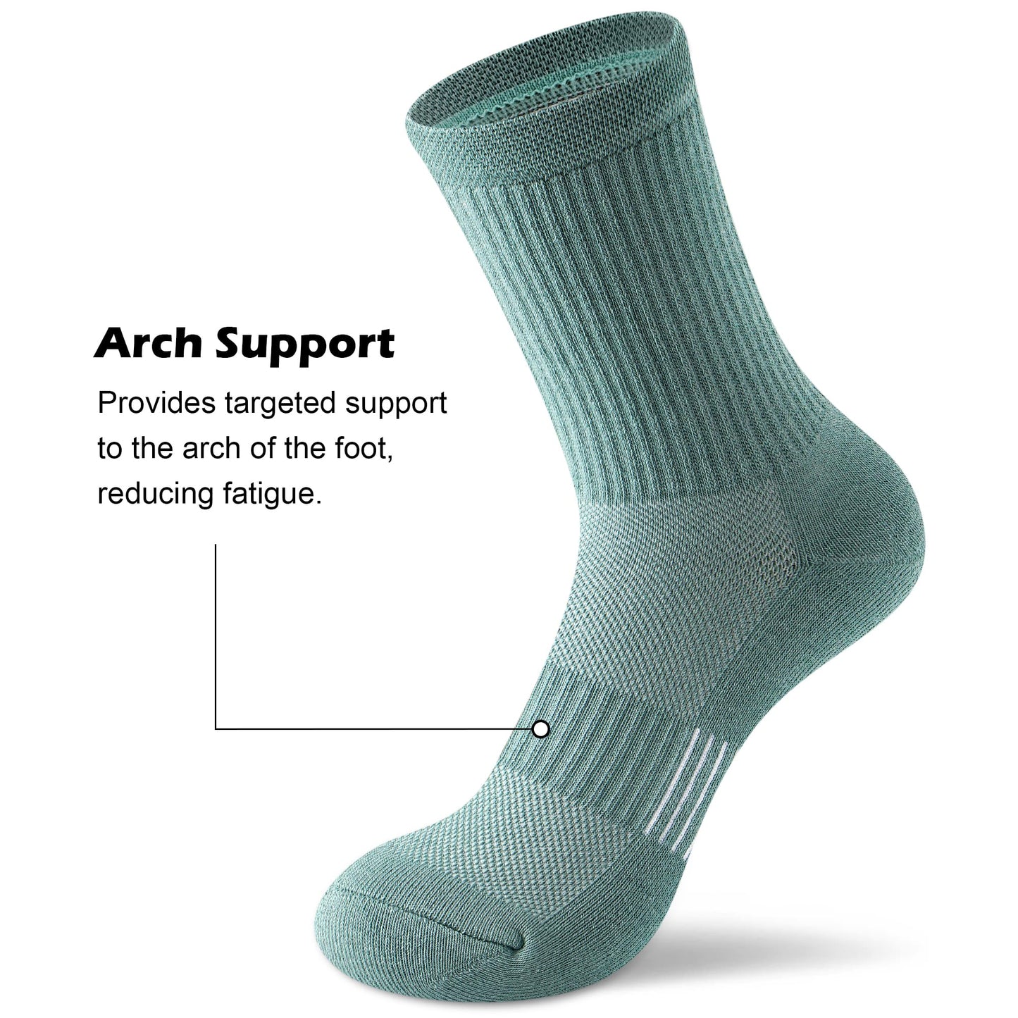 Gonii Crew Socks Women Hiking Running Athletic Cushioned Compression Socks 5-Pairs