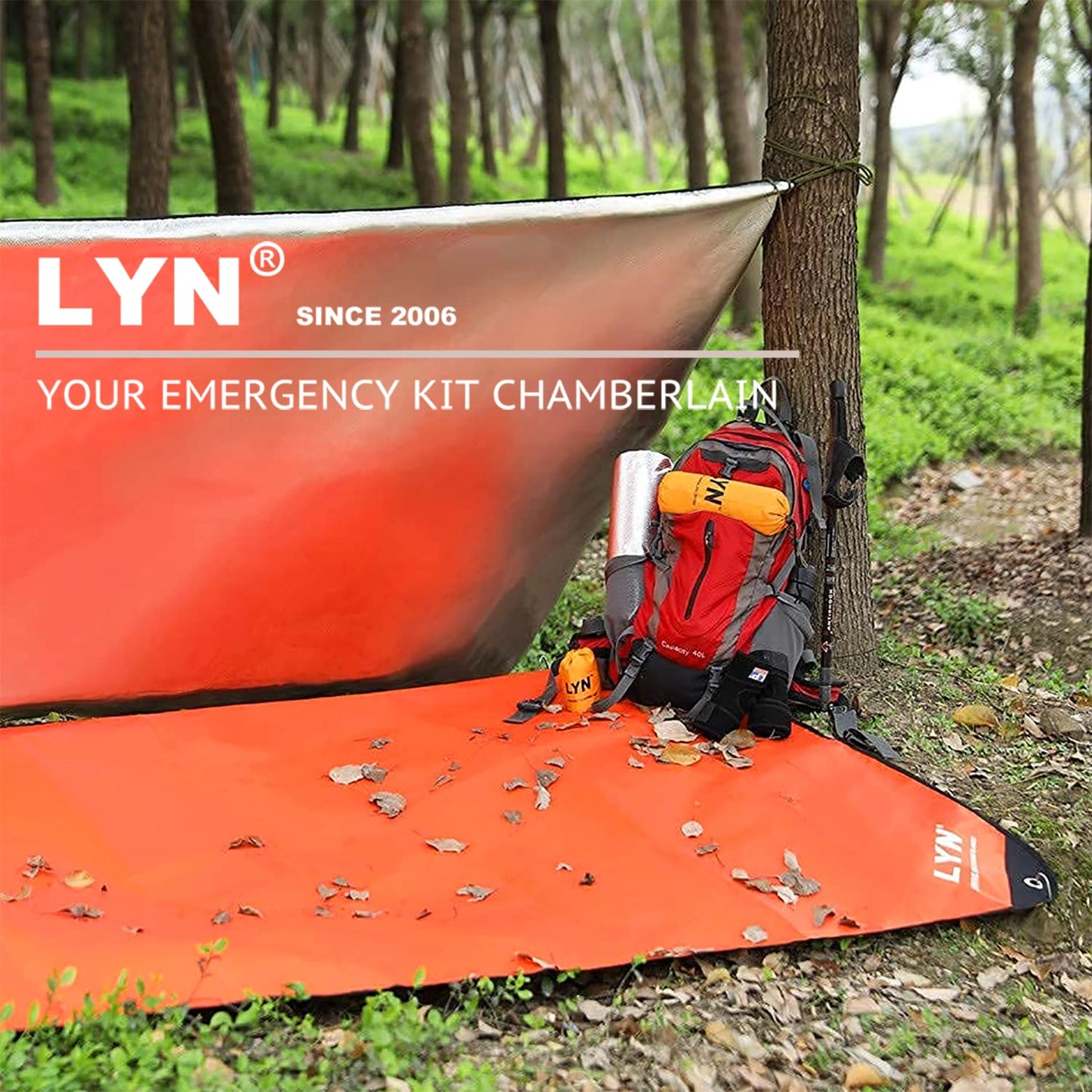 Thickening Complex:LYN Multilayer Heavy Duty Solar Emergency Survival Blanket-Orange,Reflective Mylar Waterproof Windproof Thermal,for Rescue,Car Camping,Hiking,Bushcraft,Snow&Pet Full