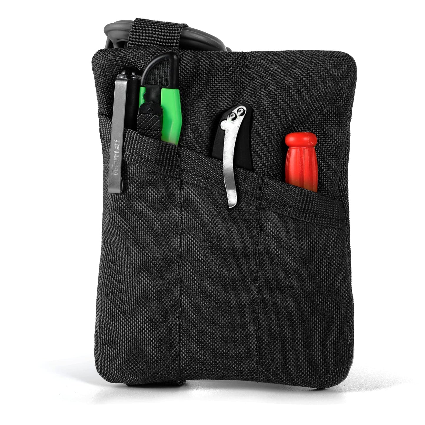 FRTKK 2 Pack Tactical Compact EDC Pouches, Military Molle Utility Pouch Organizer Pouch, Coin Purse Keychain Pocket Credit Card Holder Waist Pack (Black 3)