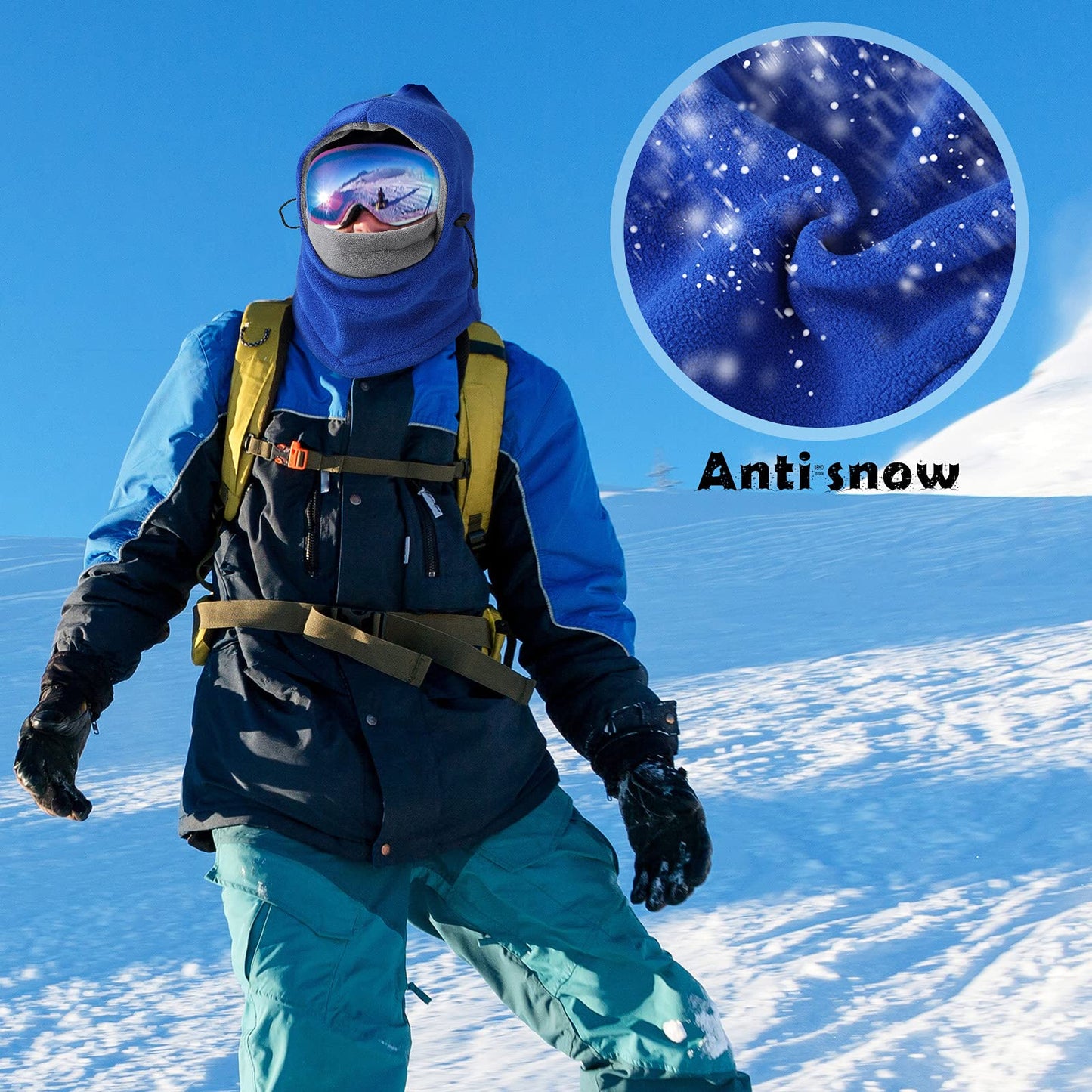 3 Pcs Ski Mask Windproof Ski Hoodie Adjustable Winter Face Covering Neck Gaiter Warmer for Man Woman Cold Weather Gear (Simple Colors)