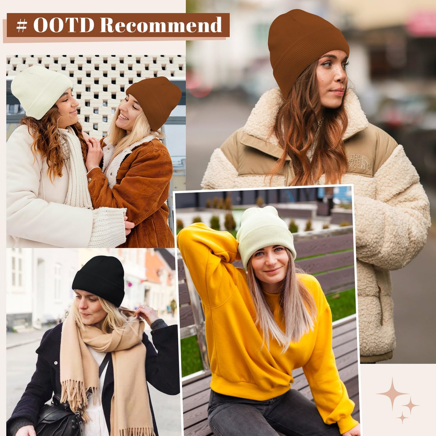Satin Lined Beanie for Women Winter Hats for Women Men Black Beanie Silk Lined Cute Slouchy Beanie for Winter Warm Knit Beanie Hat Black+Dark Grey+Brown