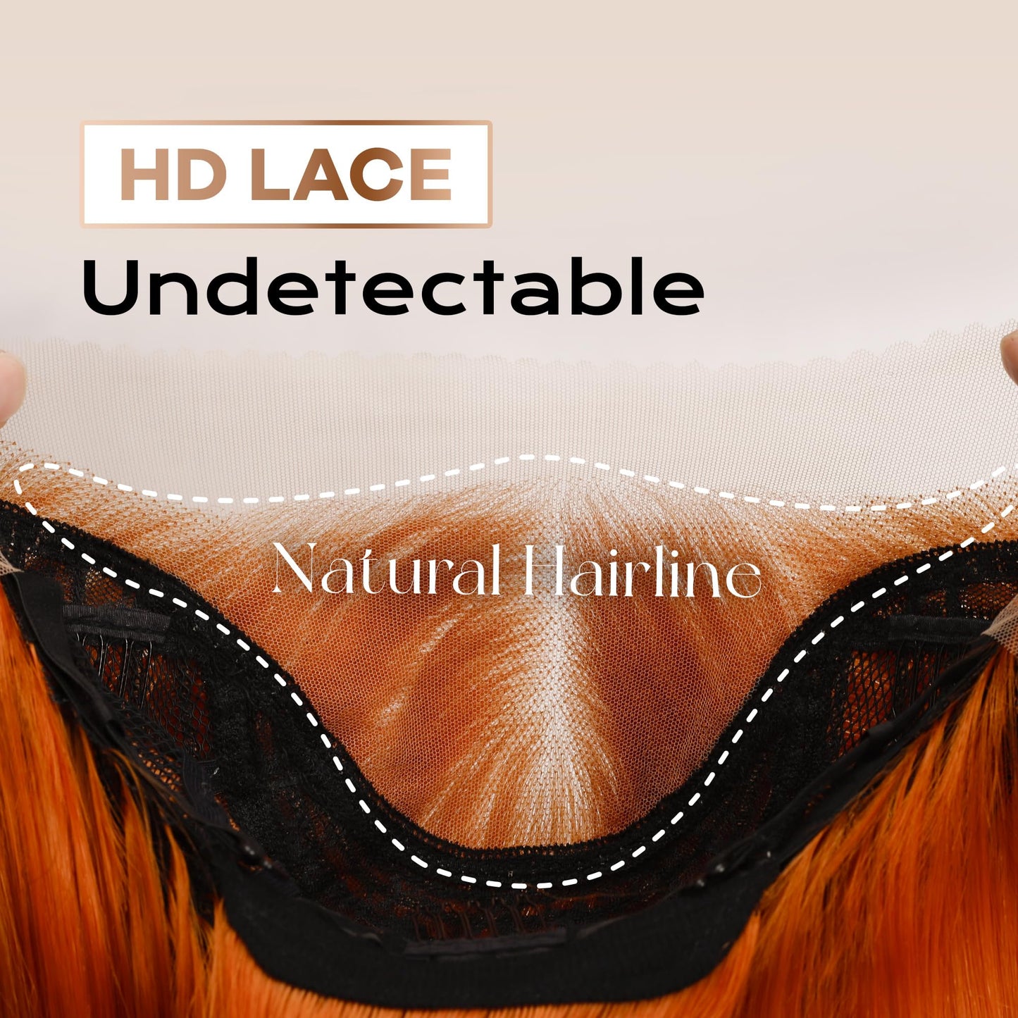 BLL Ginger Wig, Lace Front Wigs Pre-Plucked 13x4 Synthetic HD Lace Front Wigs Long Straight Glueless Ready to Wear Orange Wig For Black Women 26inch