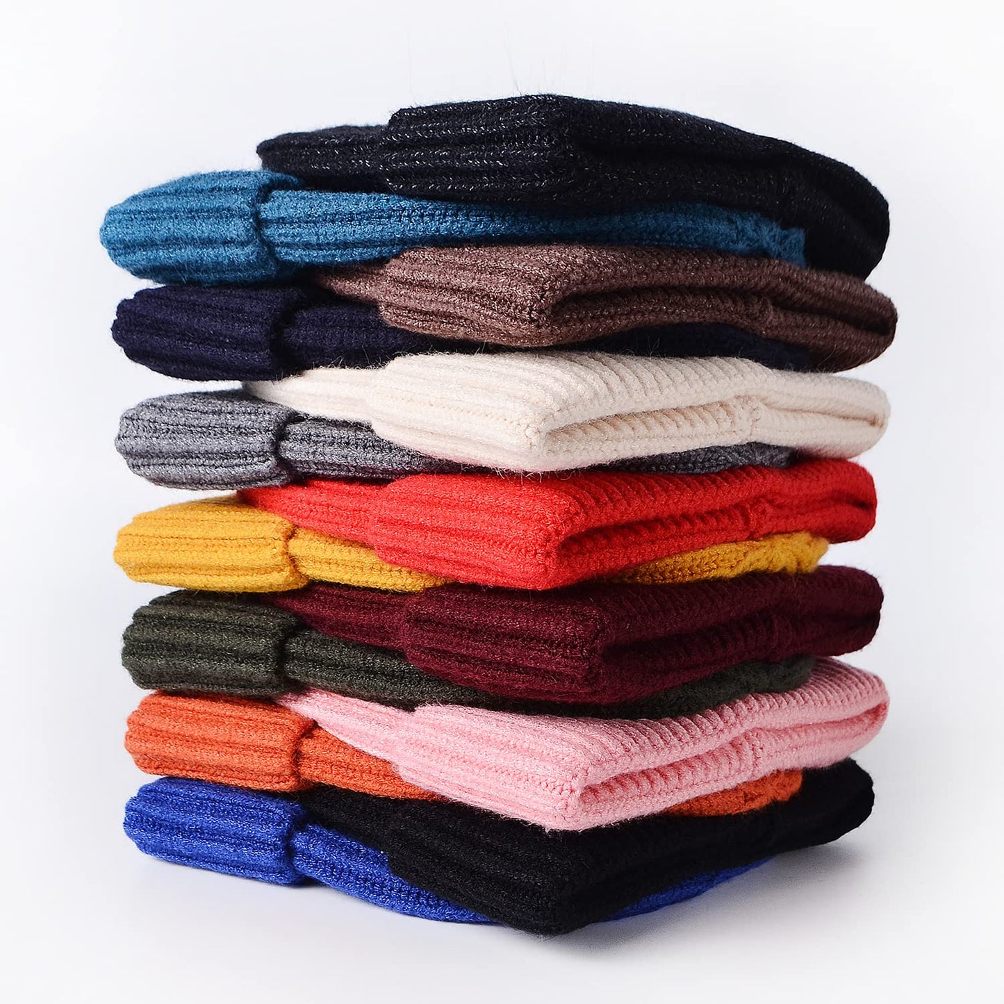 MAIAGO Fisherman Beanie for Men Women, Knit Cuff Beanie Cap Daily Beanie Hat Warm Winter Hats, Winter Warm Hats