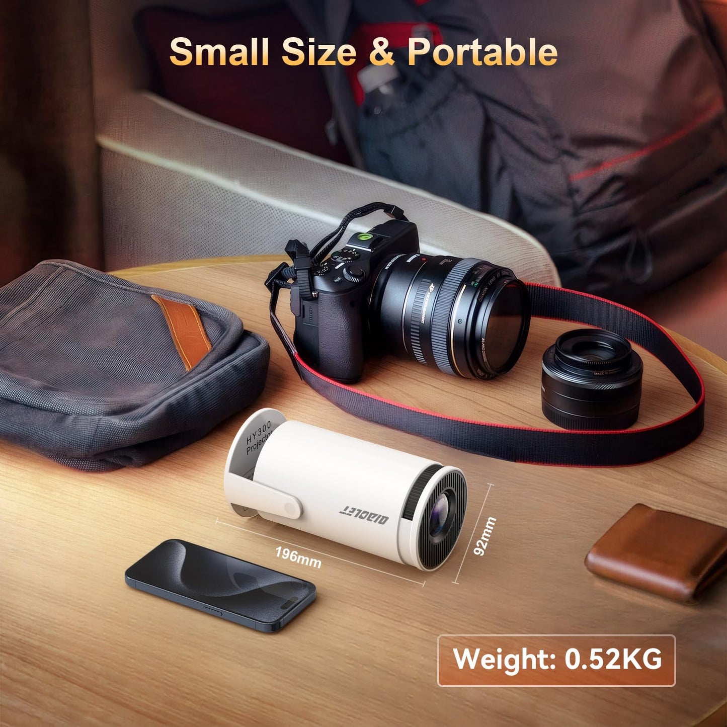 Mini Projector with Latest Android 13 - 2025 Portable Movie Projector with WiFi 6 Bluetooth 5.2: Built-in Apps, 4K/1080P Support, Auto Keystone, 180° Rotatable, 40"-130" Big Screen Video Projector