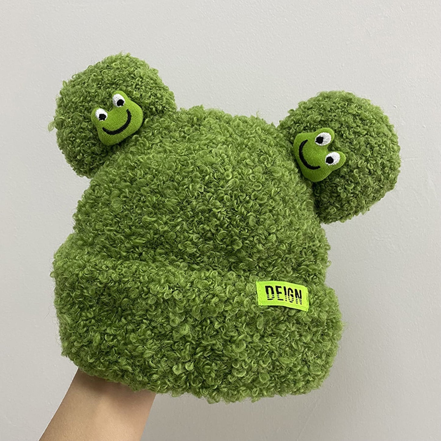 BOLLEY JOSS Womens Winter Beanies Cute Woollike Knitted Frog Hat Women Lady Girl Crochet Sheep Christmas Hats
