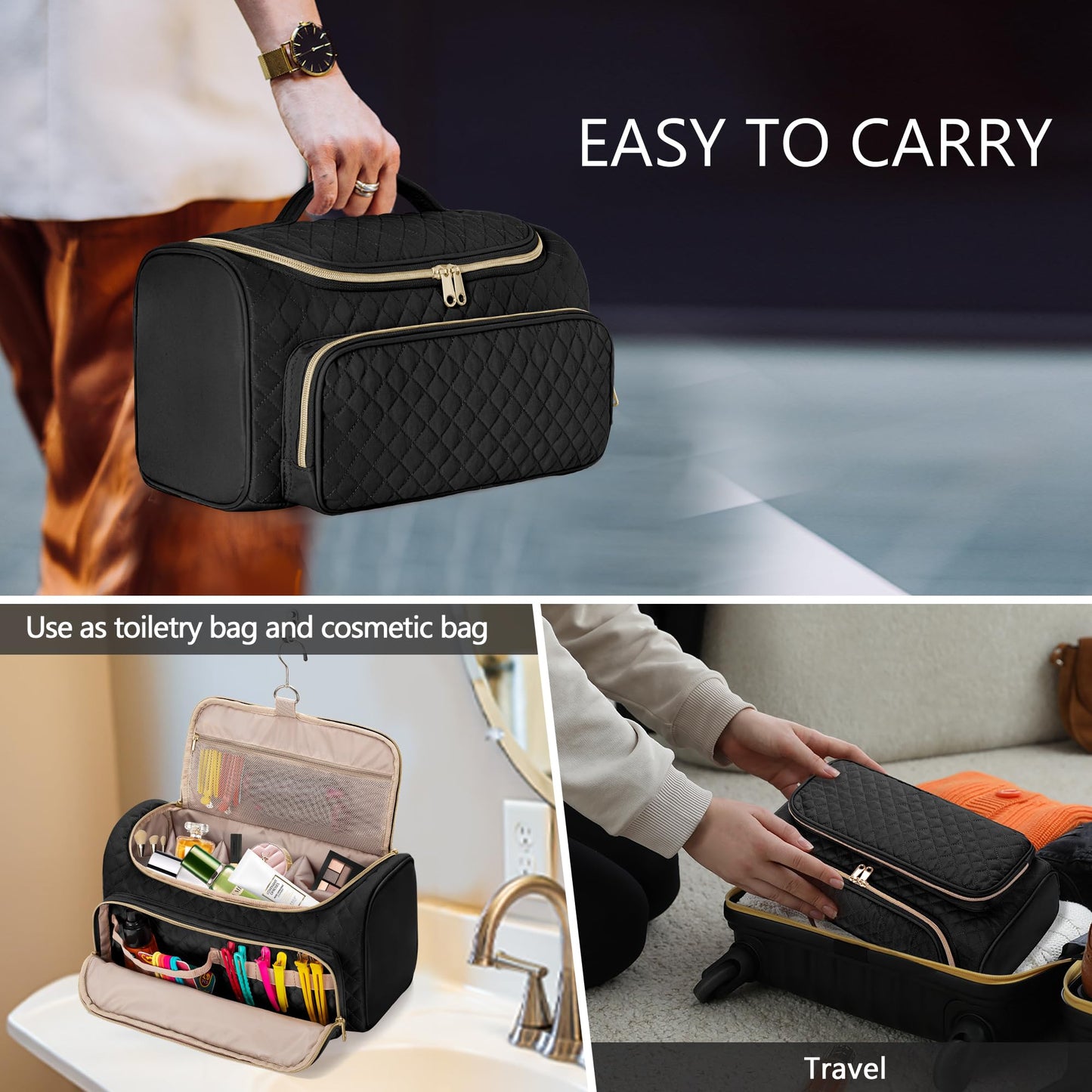 Fasrom Travel Case Compatible with Dyson Supersonic Hair Dryer and Attachments, Large Blow Dryer Storage Bag to Organize Hair Accessories for Home and Travel, Black (Patent Design, Empty Bag Only)