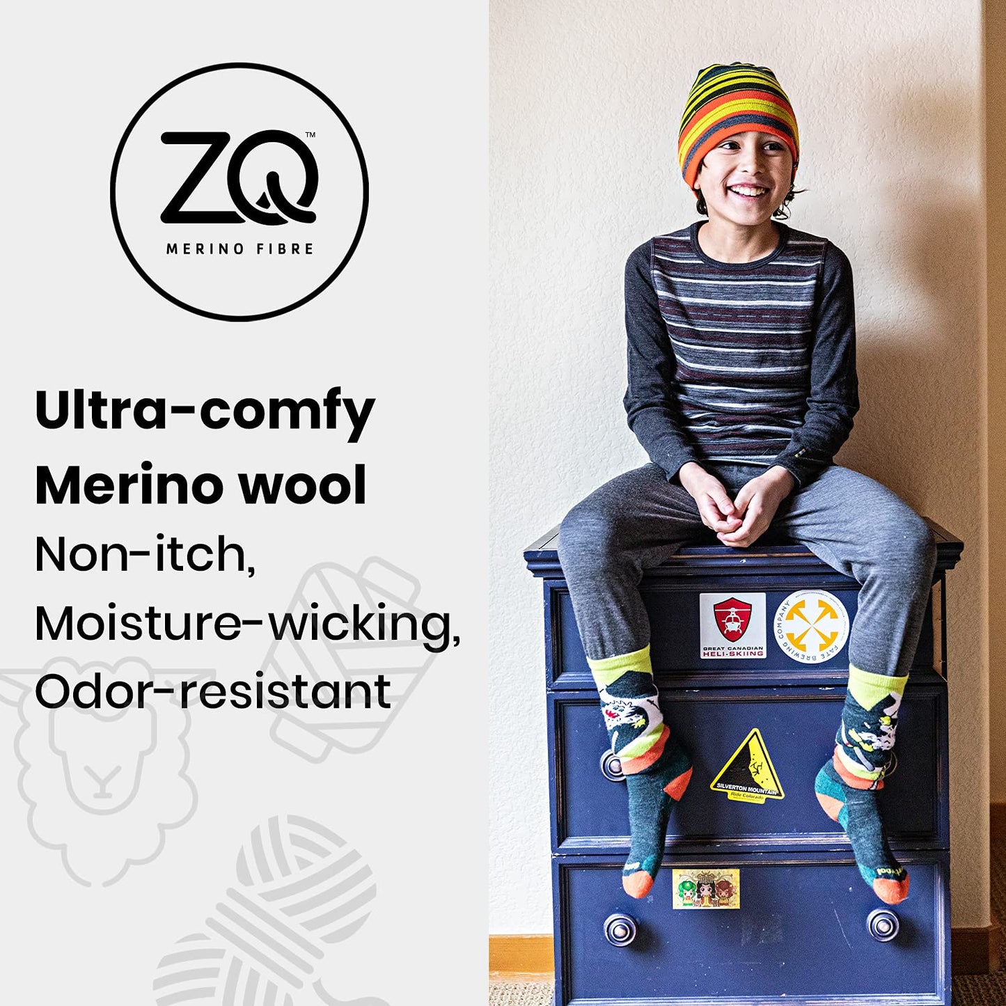 Smartwool Kids' Wintersport Ski Day Full Cushion Merino Wool Over The Calf Socks, Deep Navy, Small