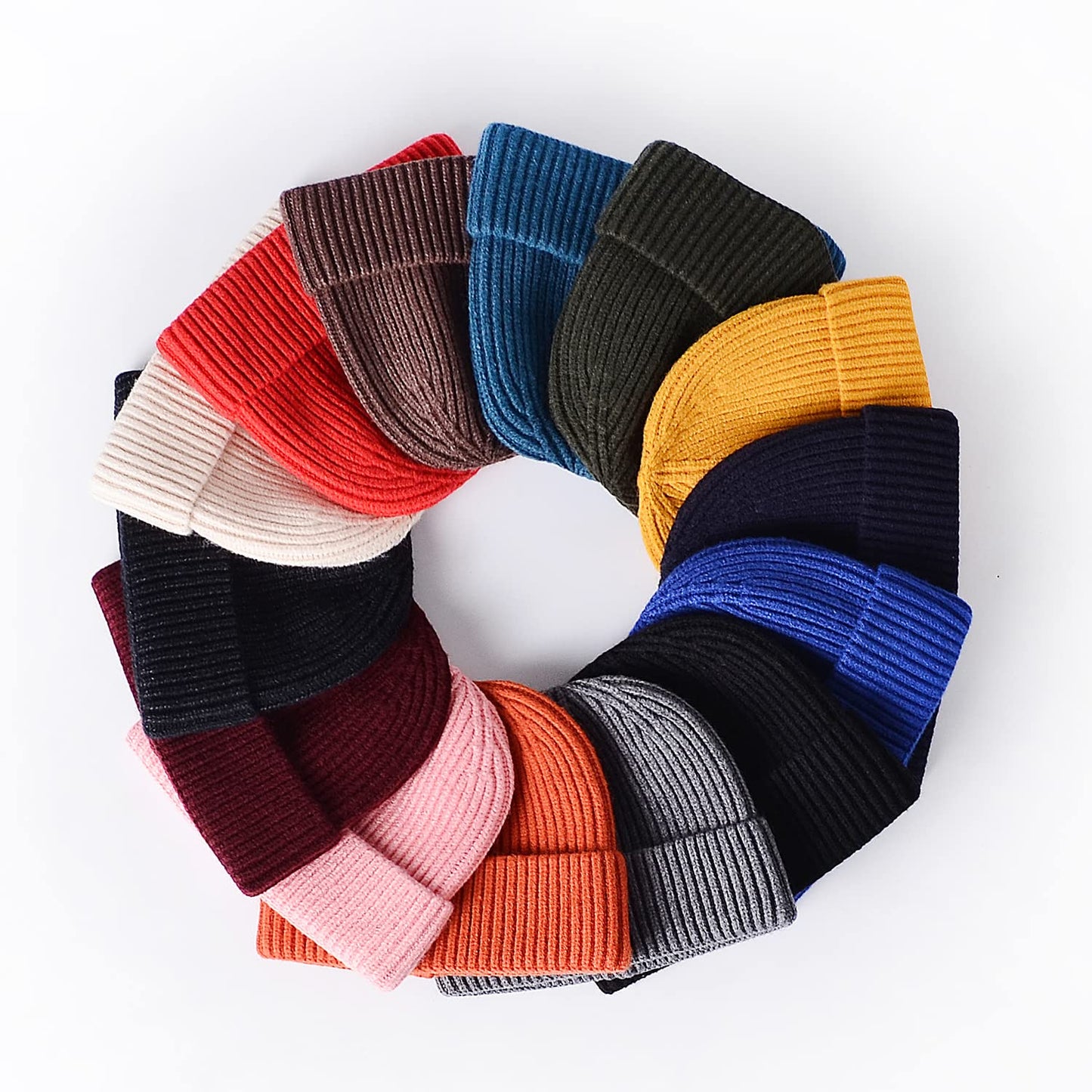 MAIAGO Fisherman Beanie for Men Women, Knit Cuff Beanie Cap Daily Beanie Hat Warm Winter Hats, Winter Warm Hats