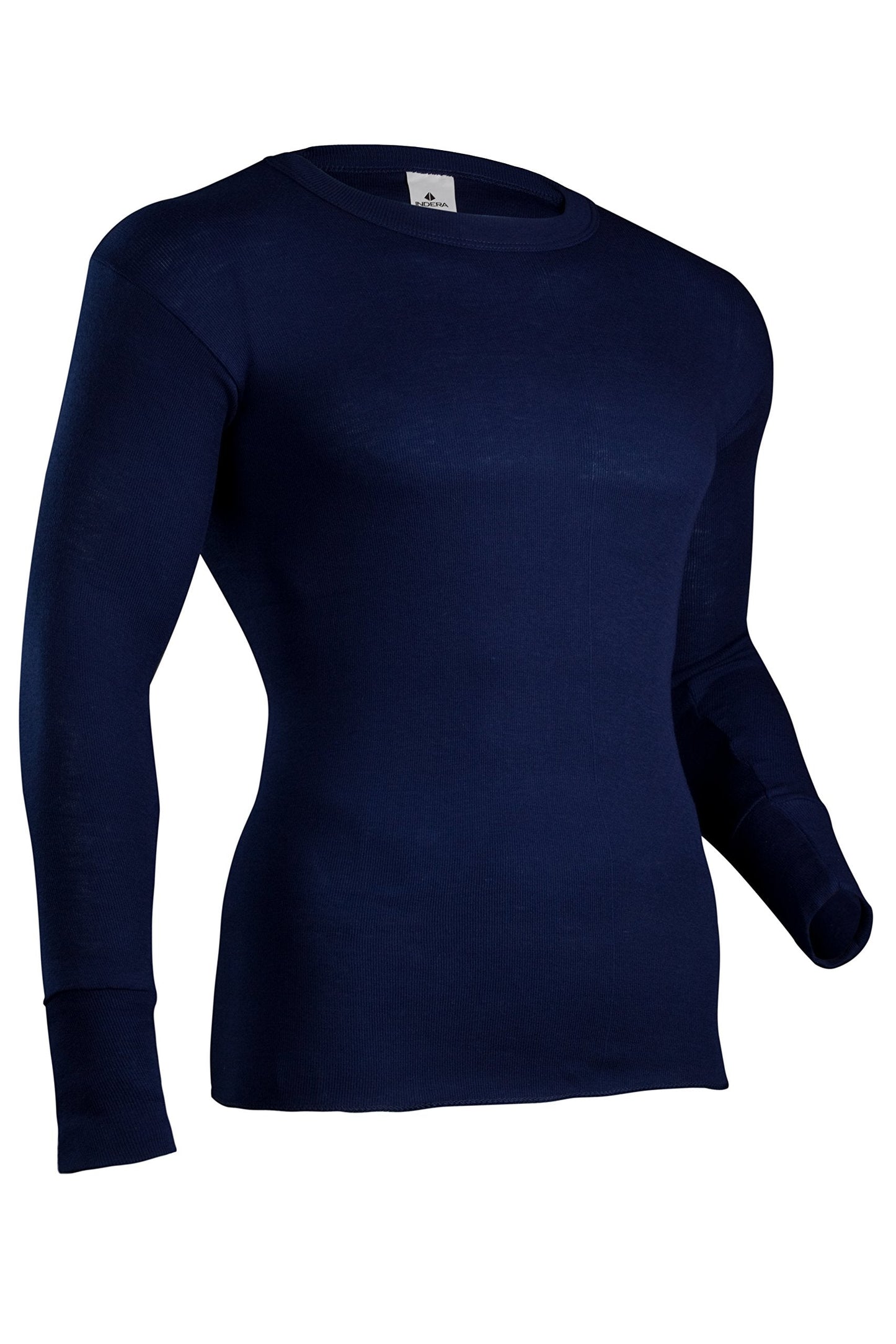 Indera Men's Performance Rib Knit Thermal Underwear Crew Top, Vintage Navy, 2X