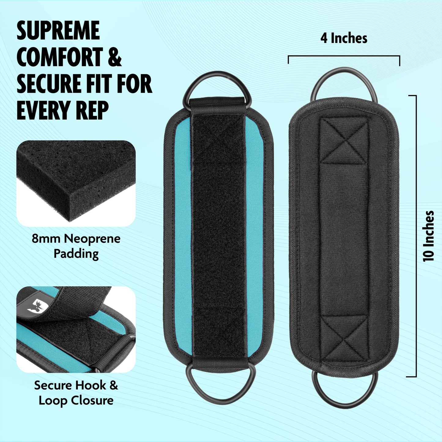 DMoose ankle strap - One Size Fit with Premium Padding, ankle gym straps, leg straps for cable machine, Booty Workouts, Leg Extension, Hip Abductors