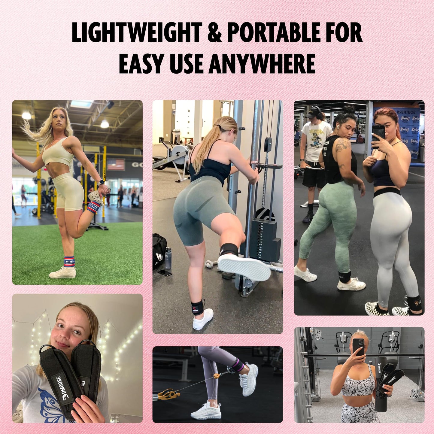 DMoose leg strap for cable machine - One Size Fit with Premium Padding, gym leg straps, glute straps for working out, Booty Workouts, Leg Extension, Hip Abductors