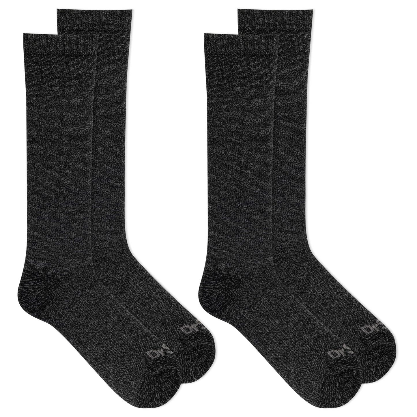 Dr. Scholl's Women's Graduated Compression Marled Pattern Knee High Socks 2 Pair Pack, Black, Fits Women's shoe size 4-10