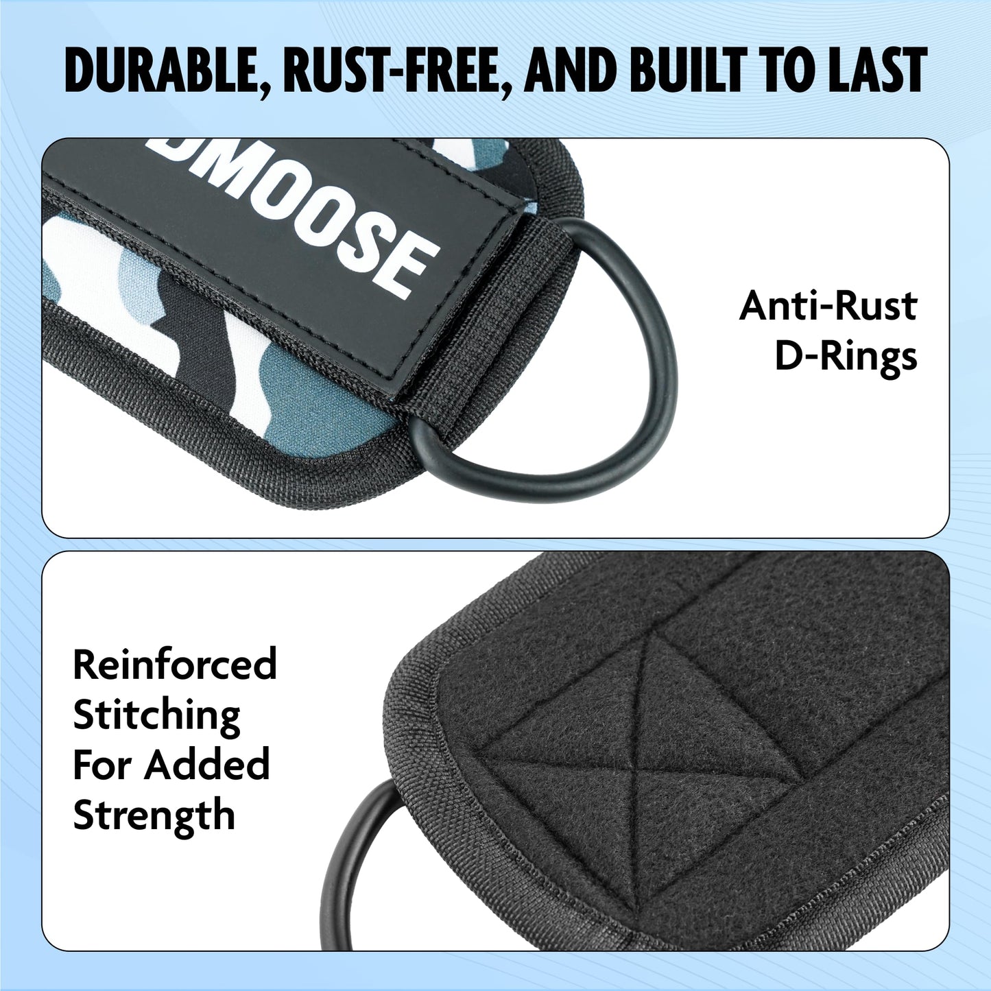 DMoose ankle straps for cable machines - One Size Fit with Premium Padding, ankle bands for working out, kickback, Booty Workouts, Leg Extension, Hip Abductors