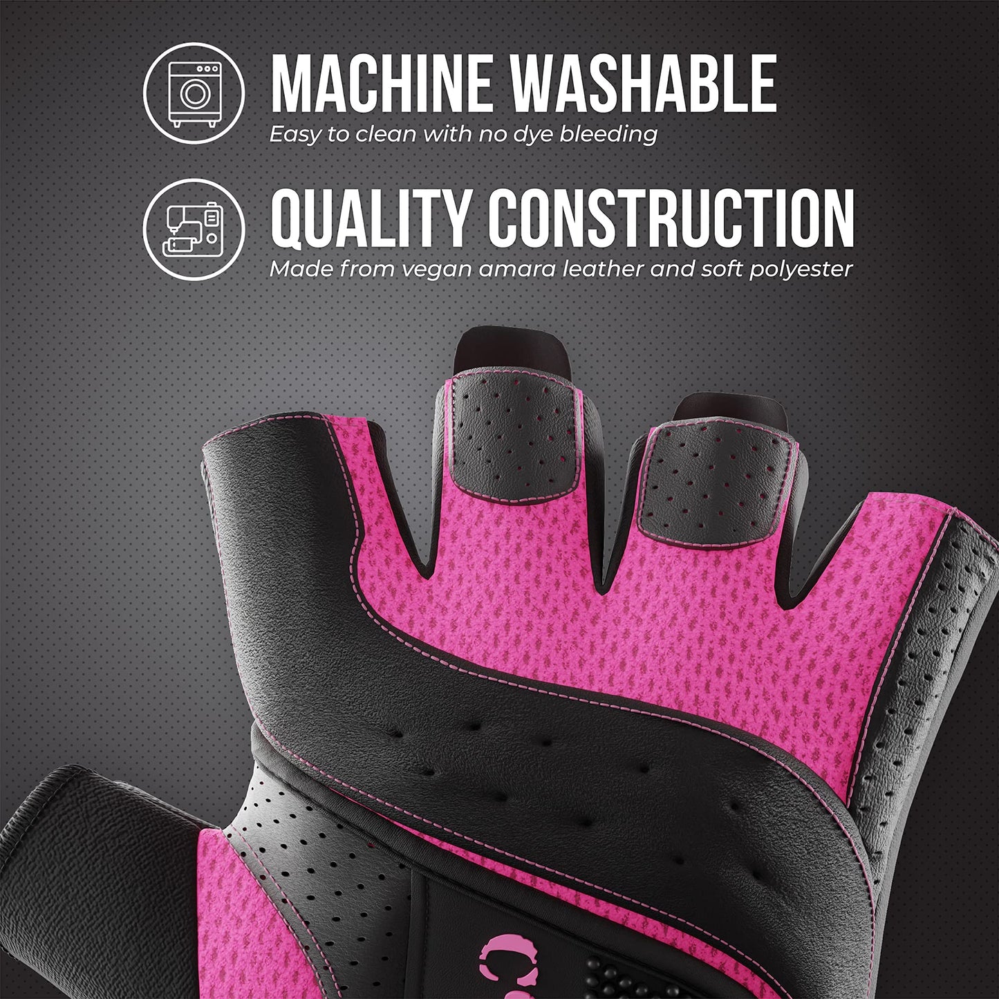 Contraband Pink Label 5137 Women's Padded Weight Lifting and Rowing Gloves w/Grip-Lock Padding (Pair) - Machine Washable Fingerless Workout Gloves Designed Specifically for Women (Pink, X-Small)
