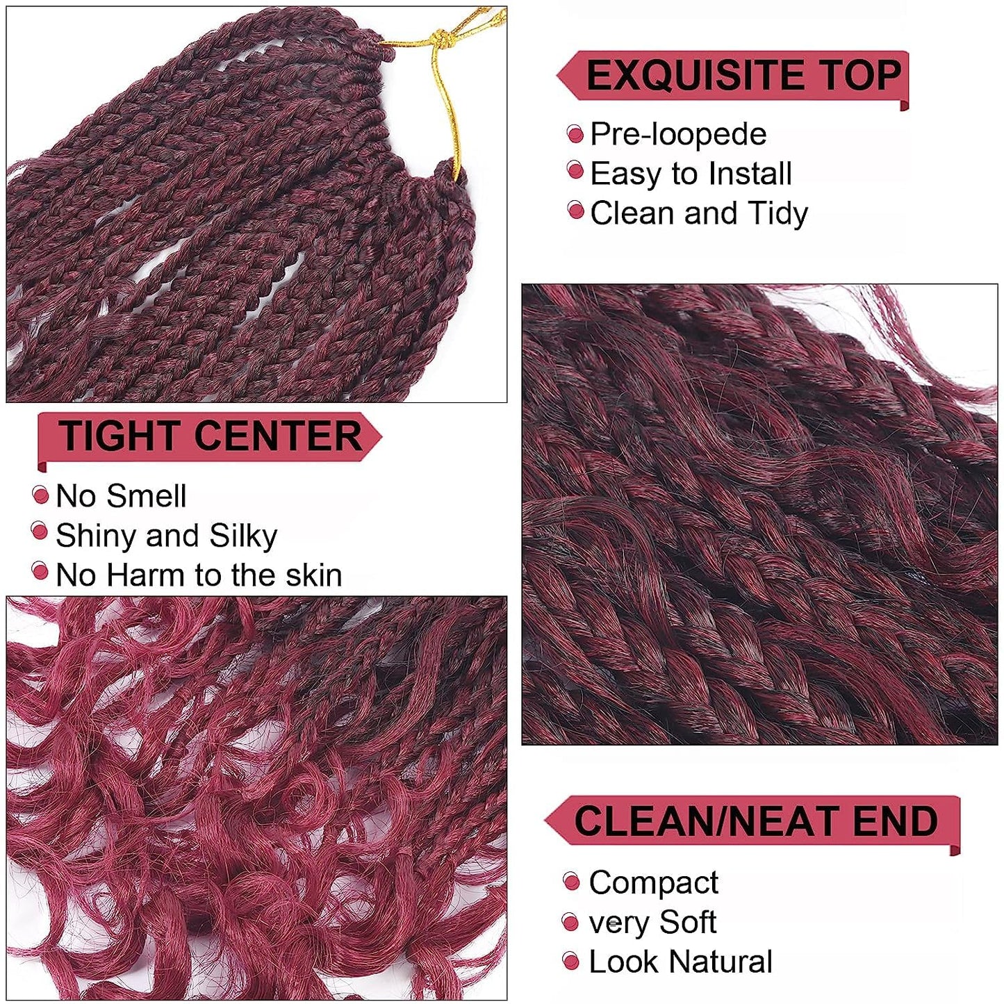 Goddess Box Braids Crochet Hair With Curly Ends 12 Inch Bohomian Box Braids Crochet Braids 8 Packs 3X Crochet Braids Synthetic Braiding Hair Extension for Black Women (12 Inch (Pack of 8), T1B BUG)…