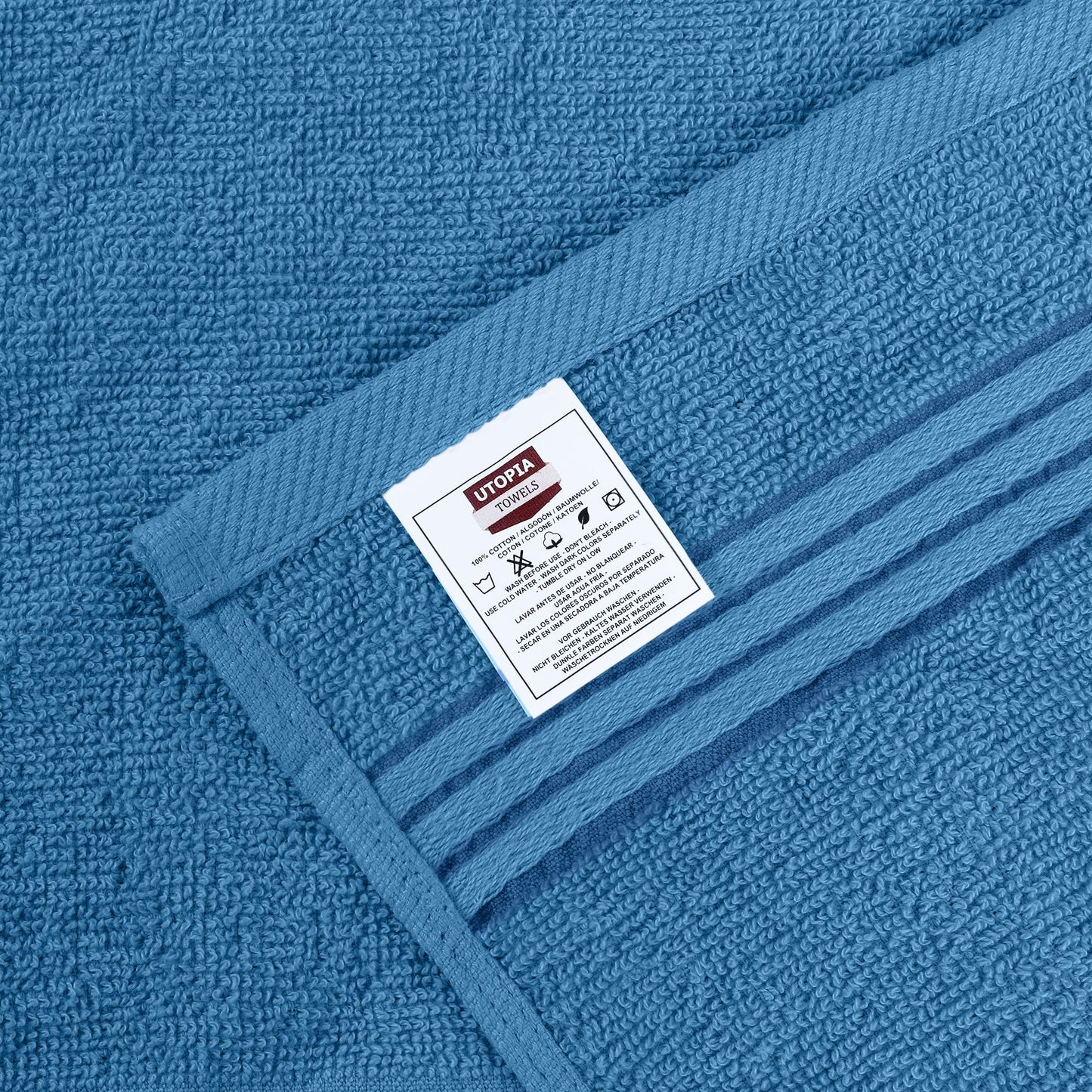 Utopia Towels 12 Pack Premium Wash Cloths Set, 12 by 12 Inches, 100% Cotton Ring Spun, Highly Absorbent and Soft Feel Washcloths for Bathroom, Spa, Gym, and Face, Electric Blue