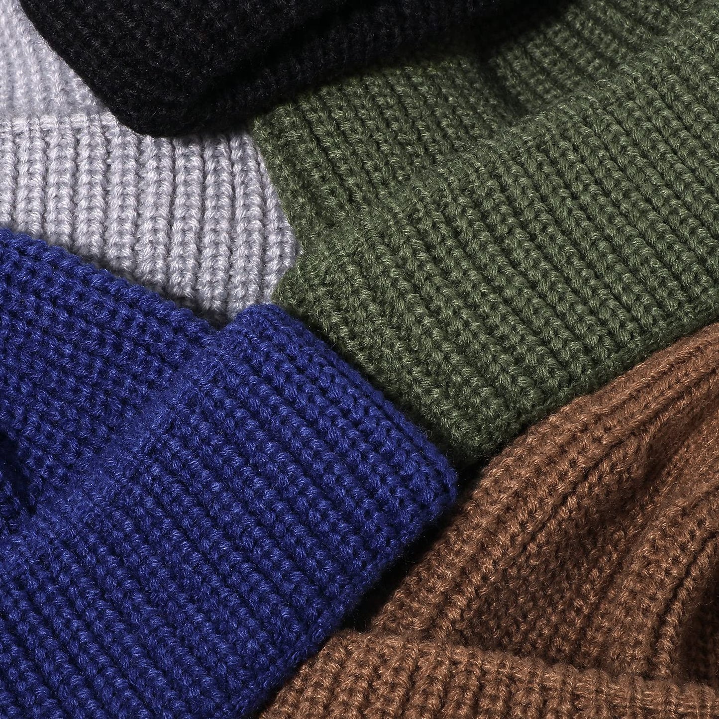 CLAPE Classic Knit Elasticity Beanie Cap Solid Color Skullcap Hip Hop Hats Winter Ski Snowboarding Cap Brimless Hat,Blue