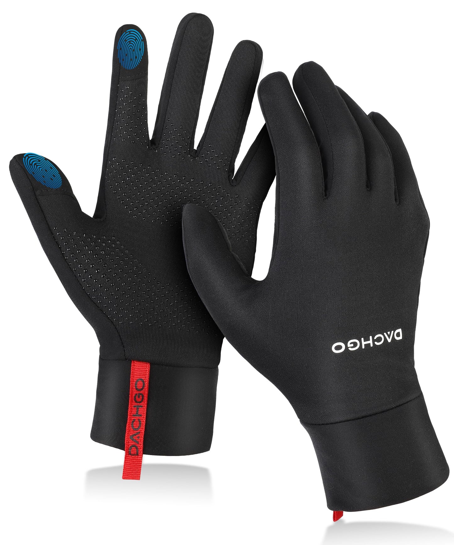Dachgo Lightweight Touchscreen Running Gloves, Thermal Gloves Liner Warm Gloves for Cold Weather for Men Women, Perfect for Cycling Running Driving Hiking Walking Sporting (X-Large)