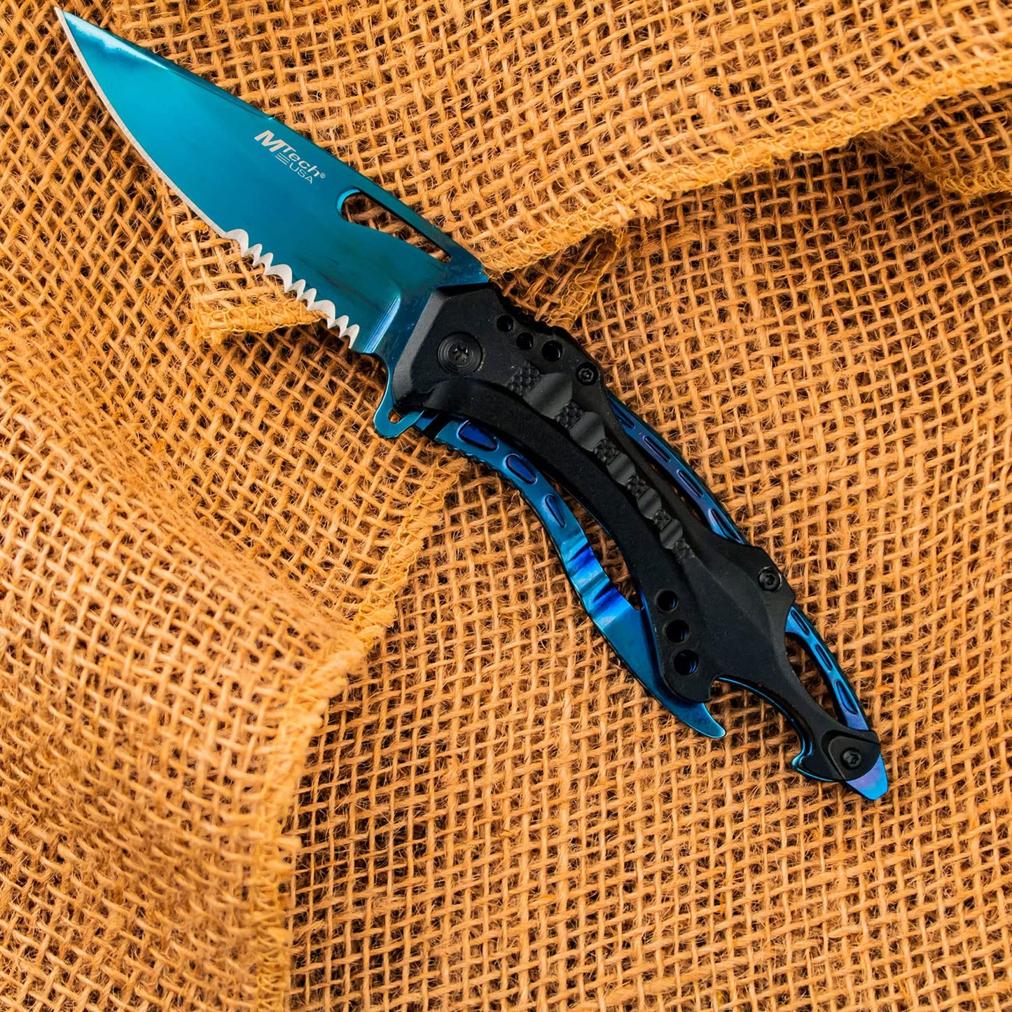 MTECH USA Tac-Force MT-A705BL spring Assisted Tactical Folding Knife, 4.5-inch Closed, Blue