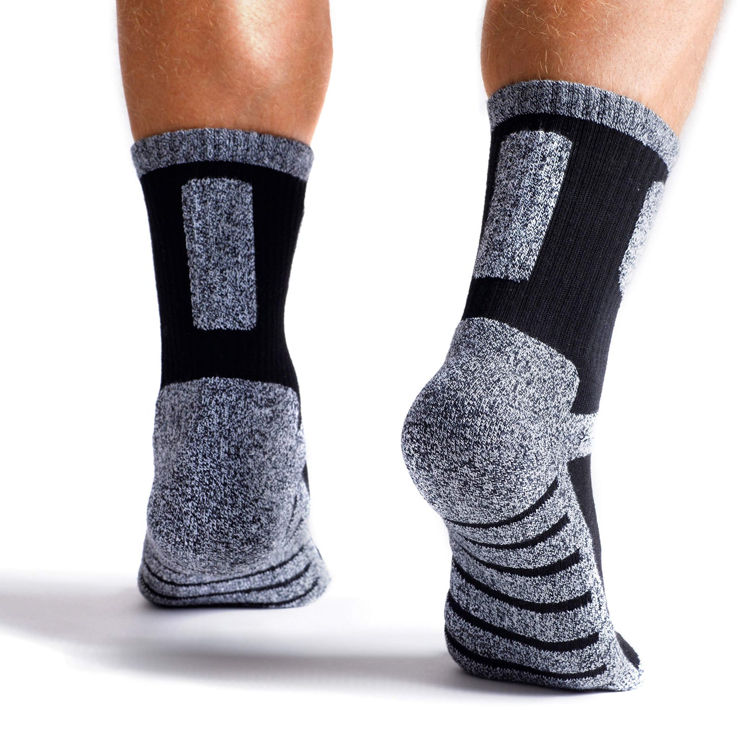 dimok Warm Socks for Men Hockey Hiking Athletic Moisture Wicking Trekking Sports Crew Winter Sock Mens Women Boys (Medium, Grey)