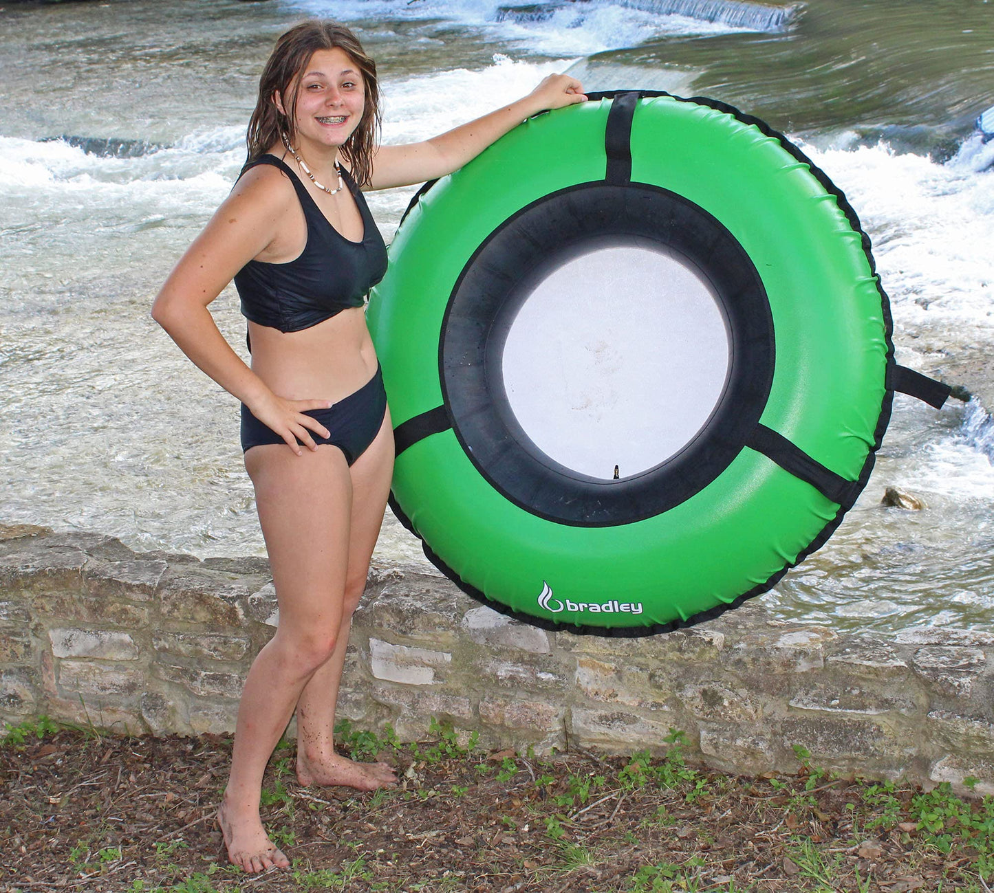 Bradley Pack of Two Heavy Duty Tubes for Floating The River; Whitewater Water Tube; Rubber Inner Tube with Cover for River Floating; Linking Tandem River Tubes for Floating The River; River raft Tube