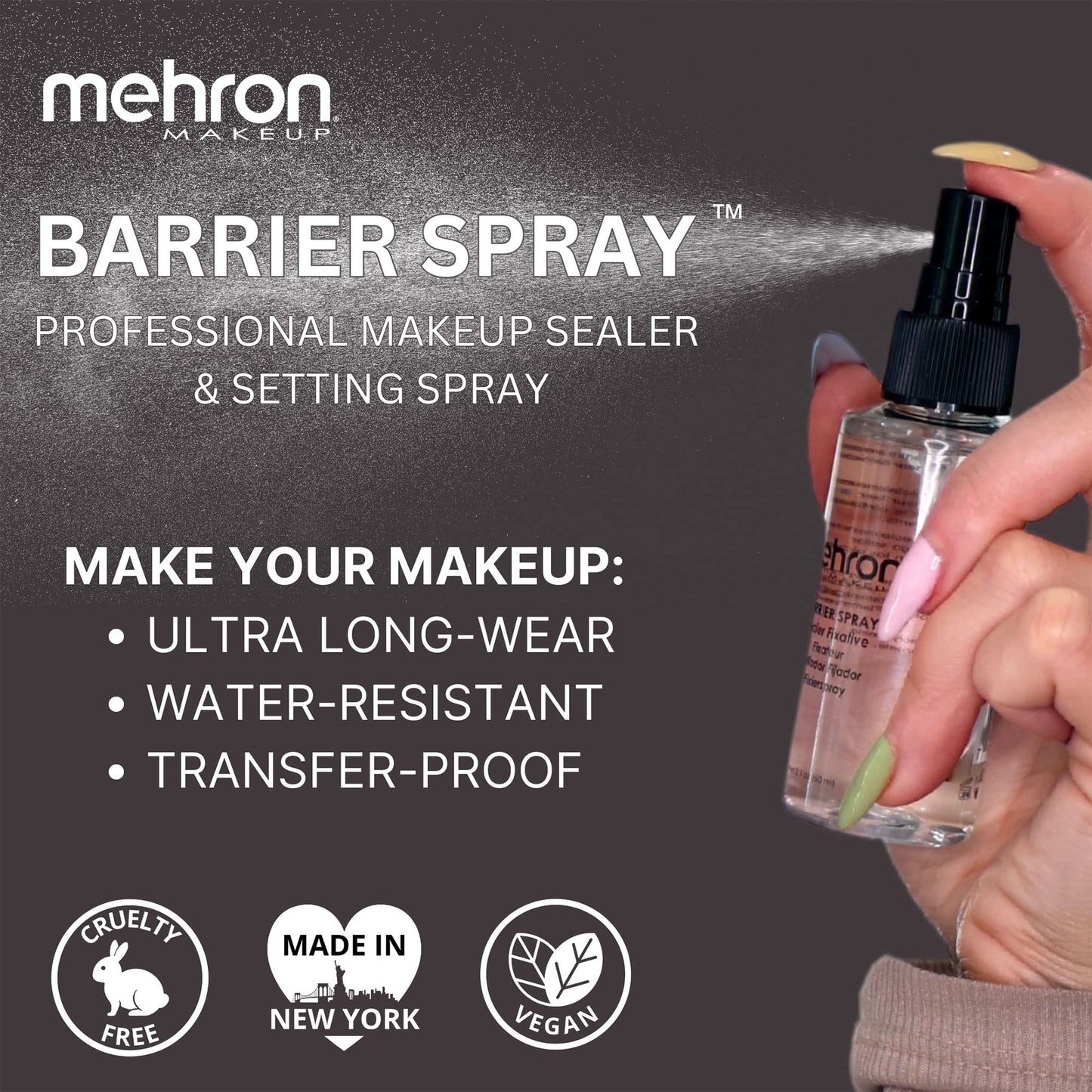 Mehron Makeup Barrier Spray | Setting Spray for Makeup | Make up Setting Spray for Face 9 fl oz (266 ml)