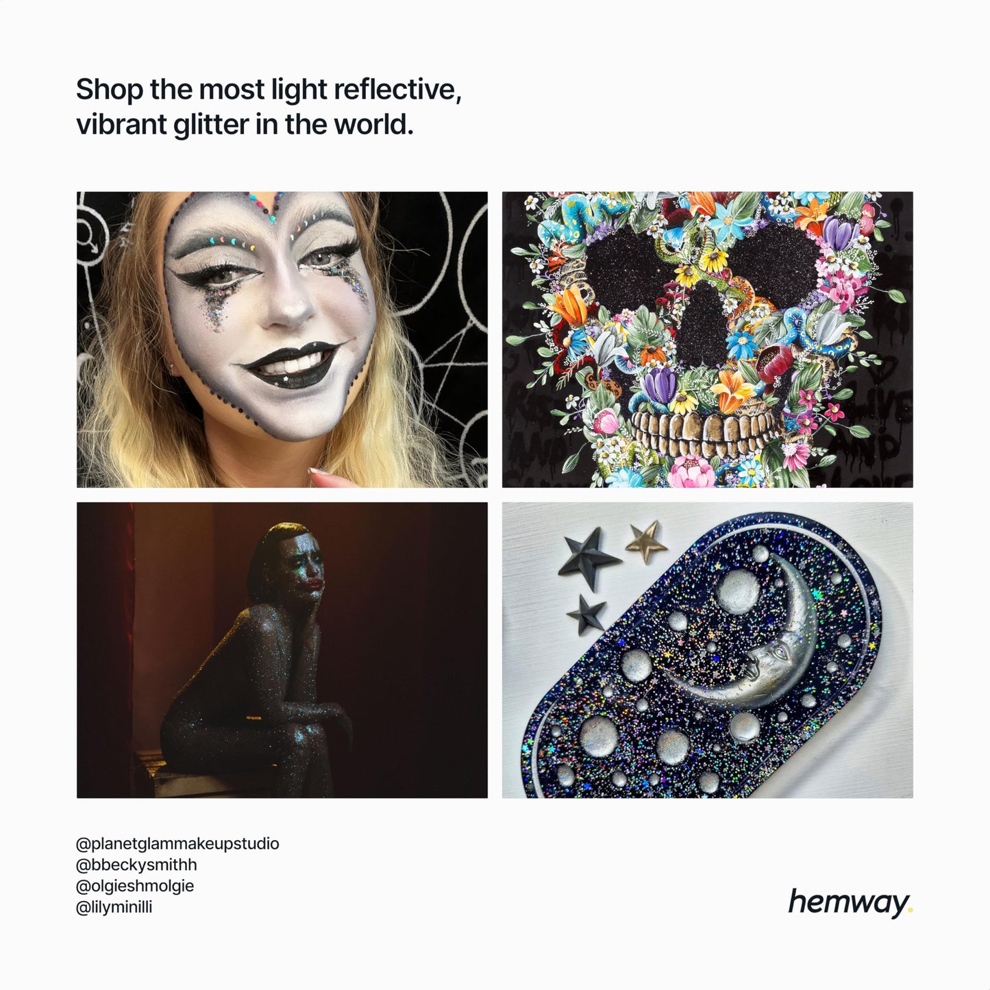 Hemway Eco Friendly Biodegradable Glitter 100g / 3.5oz Bio Cosmetic Safe Sparkle Vegan for Face, Eyeshadow, Body, Hair, Nail and Festival Makeup, Craft - Extra Chunky (1/24" 0.040" 1mm) - Black