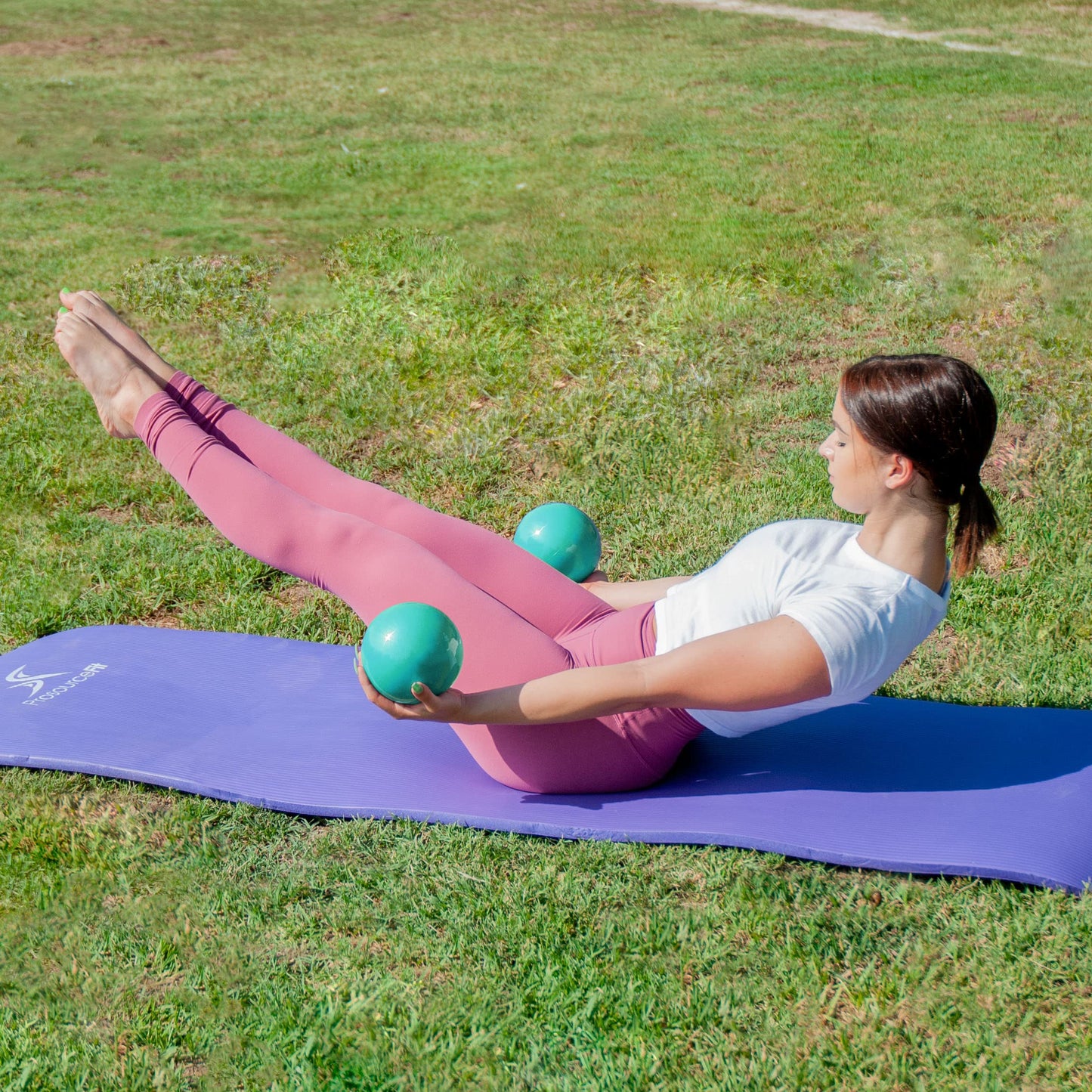 ProsourceFit Weighted Toning Exercise Balls for Pilates, Yoga, Strength Training and Physical Therapy, 2 lb to 8 lb, Color Coded